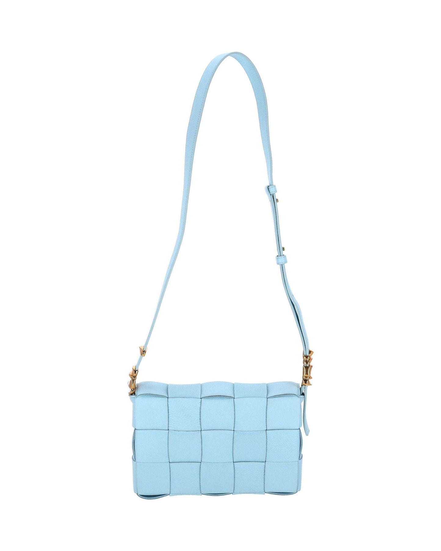 Luxury Bottega Veneta Cassette Crossbody Bag in Turquoise Blue Leather