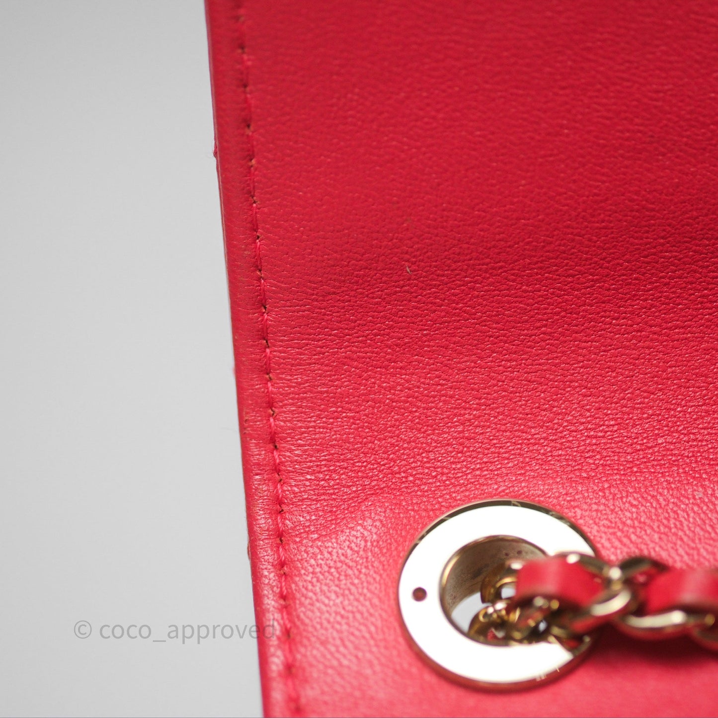 Chanel Mini Quilted Trendy CC Clutch With Chain Red Lambskin Gold Hardware