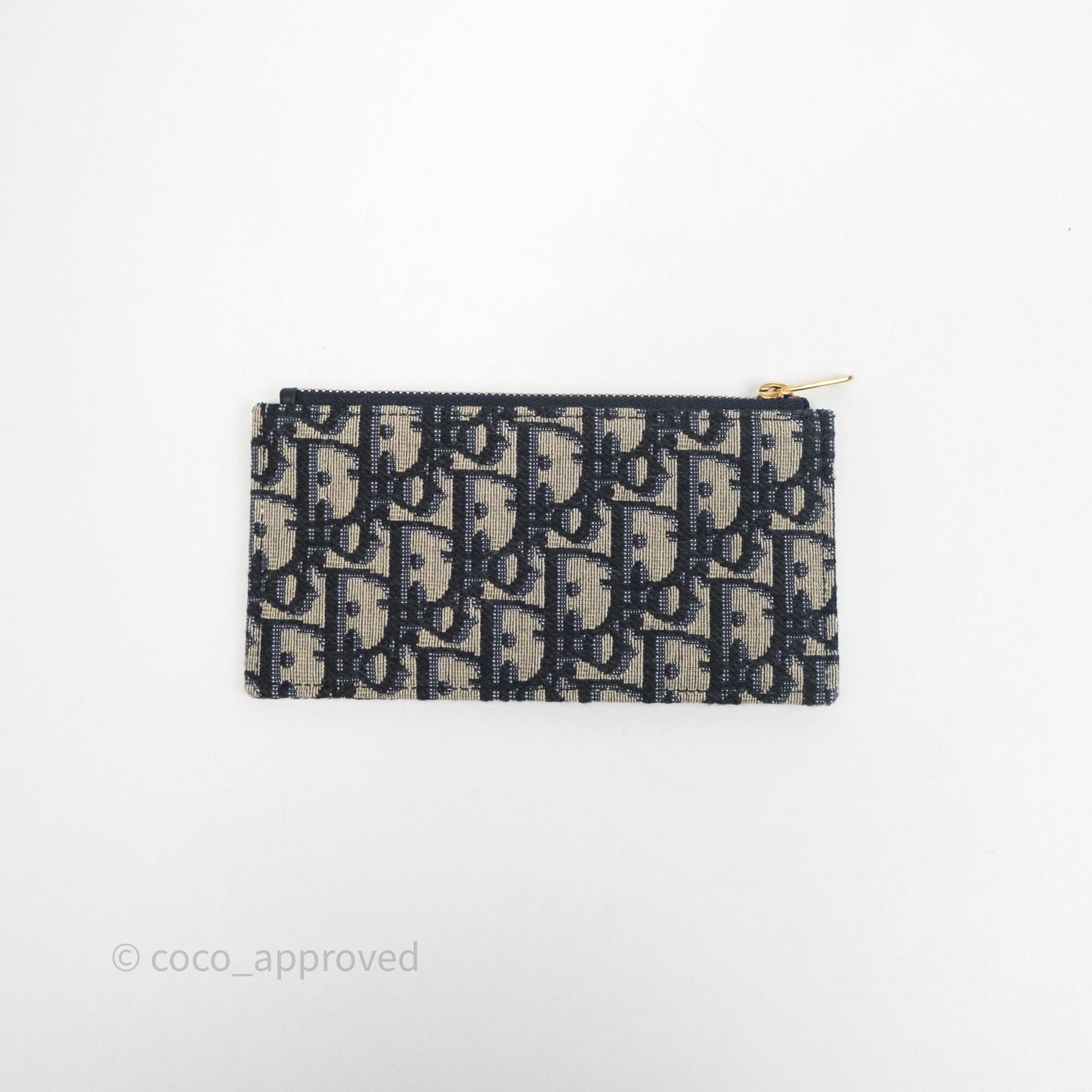 Small Saddle Pouch Wallet with Chain Blue Dior Oblique Jacquard