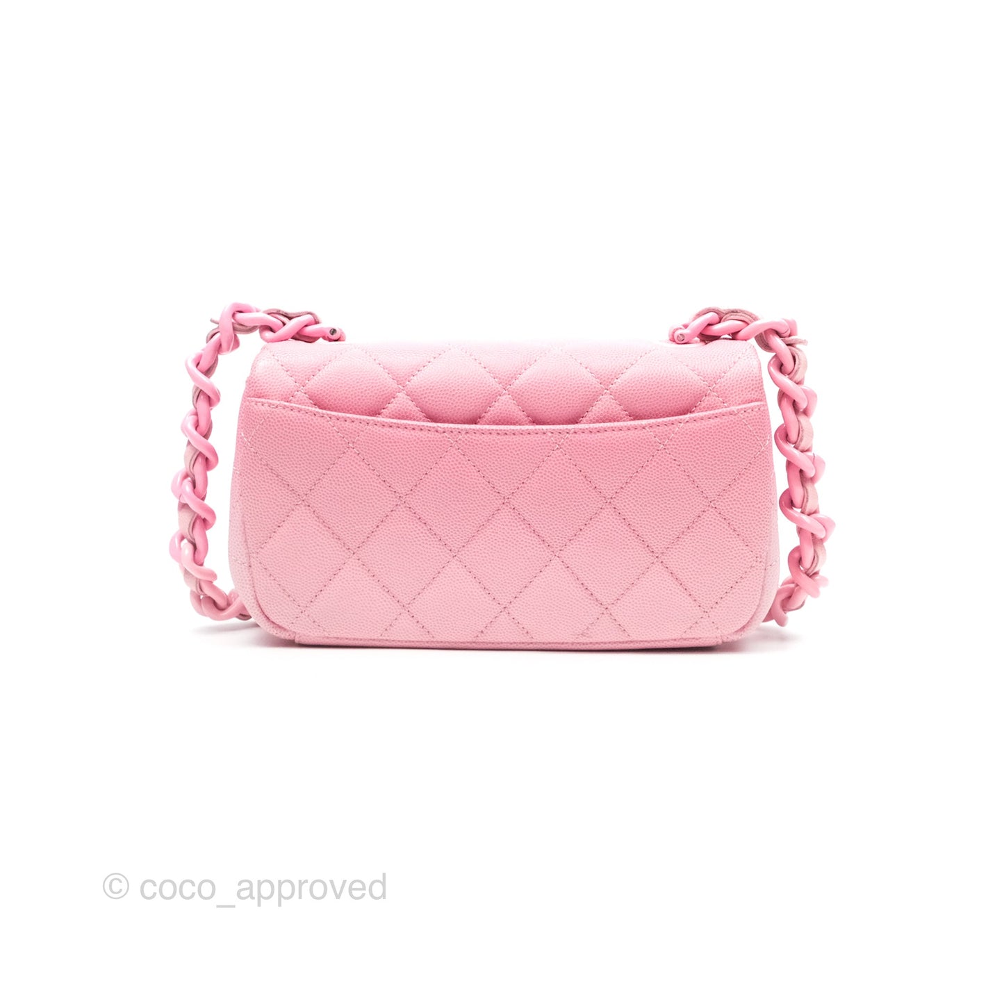 Chanel Mini Flap Bag Pink Ombre Caviar Pink Lacquered Metal Hardware 24C