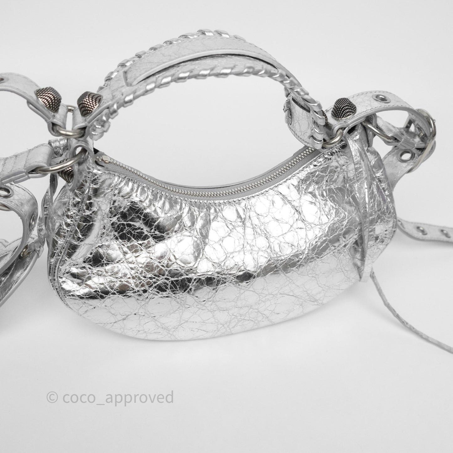Balenciaga Le Cagole Shoulder Bag Metallic Silver