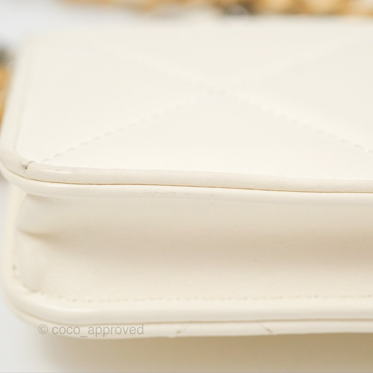 Chanel 19 Clutch With Chain Ivory White Lambskin Mixed Hardware