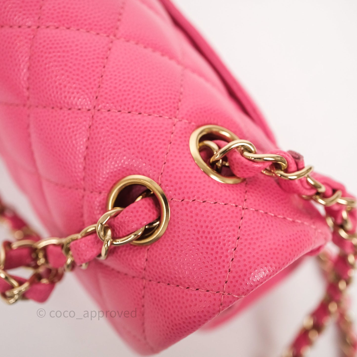 Chanel Small Classic Flap Quilted Hot Pink Caviar Gold Hardware