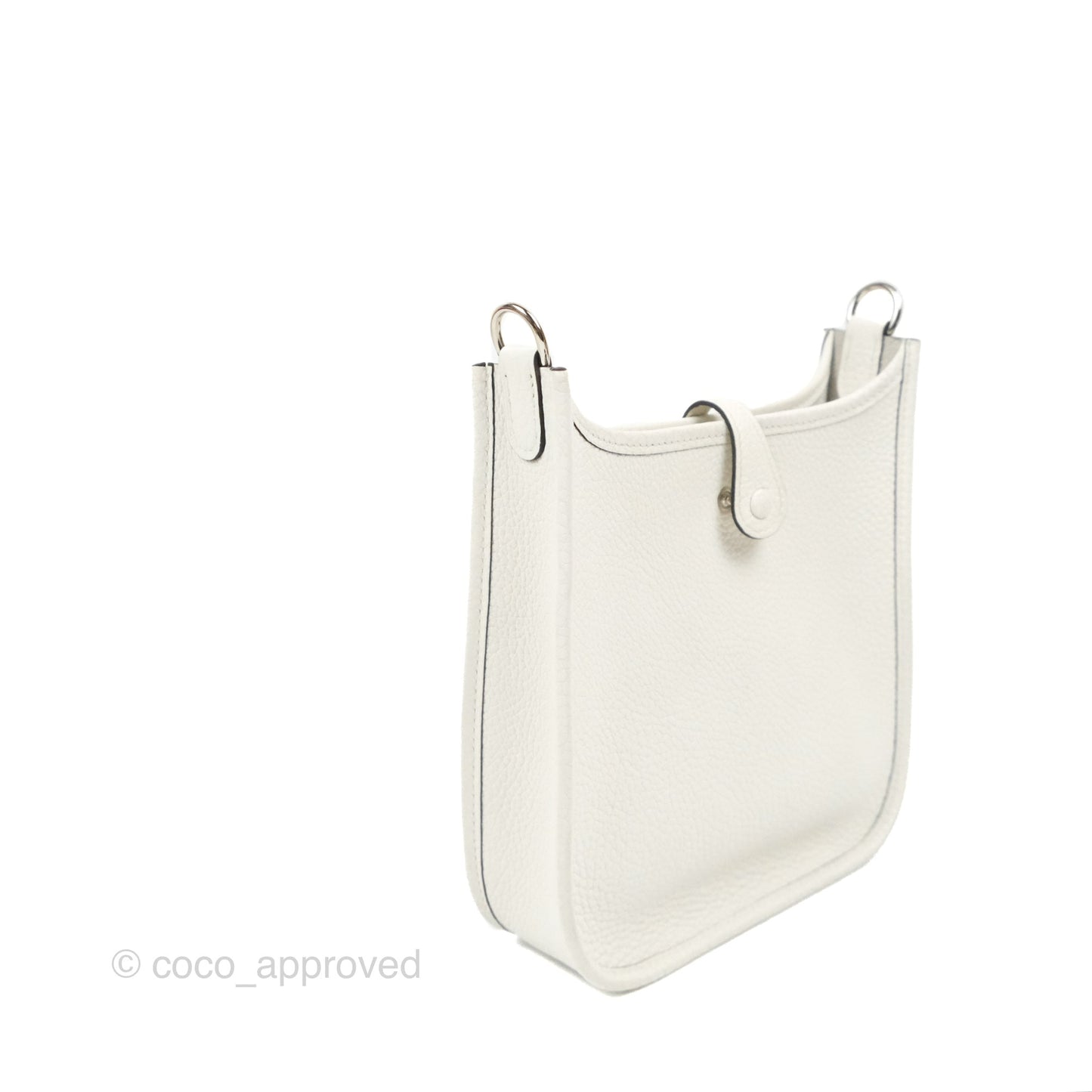 Hermès Mini Evelyne 16 New White Clemence Palladium Hardware