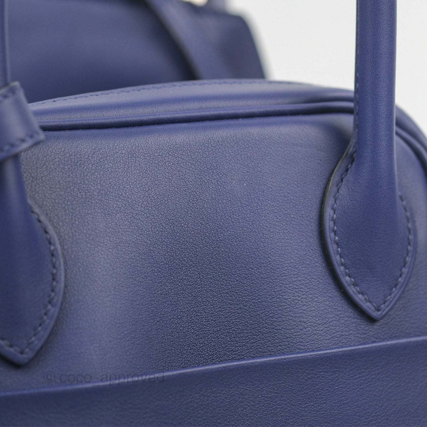 Hermès Lindy Tressage De Cuir 30 Bleu Encre/Brique/Black Swift Palladium Hardware