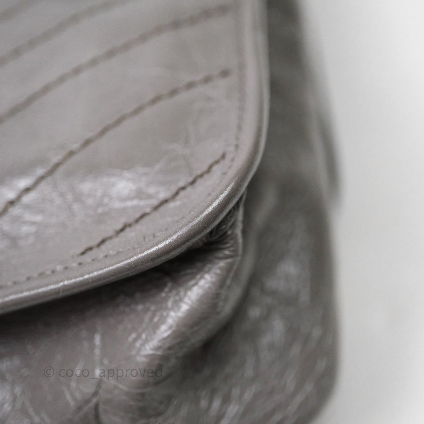 Saint Laurent Medium Niki Chain Bag Crinkled Calfskin Grey