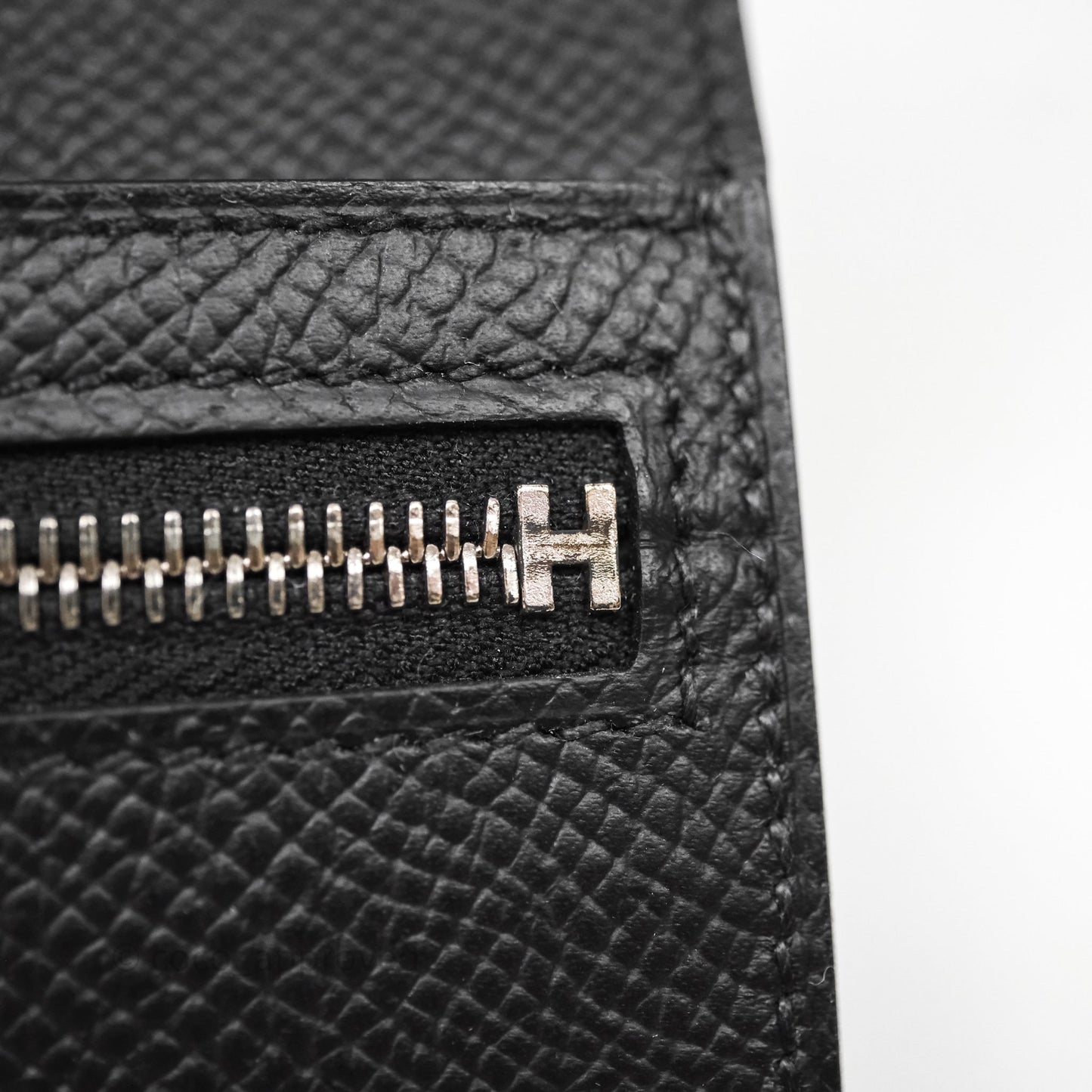 Hermès Bearn Compact Wallet Noir Epsom Palladium Hardware