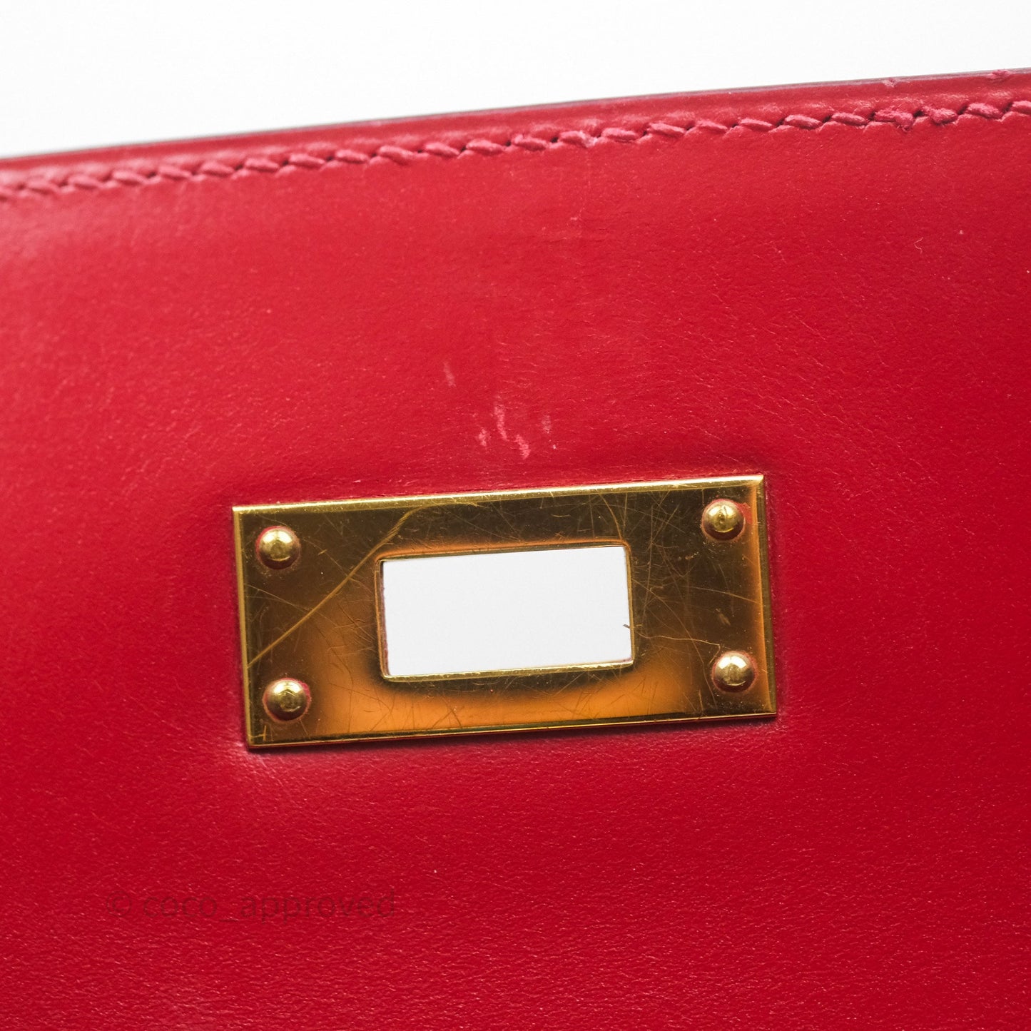 Hermès Vintage Kelly 32 Sellier Rouge Hermes 55 Box Leather Gold Hardware