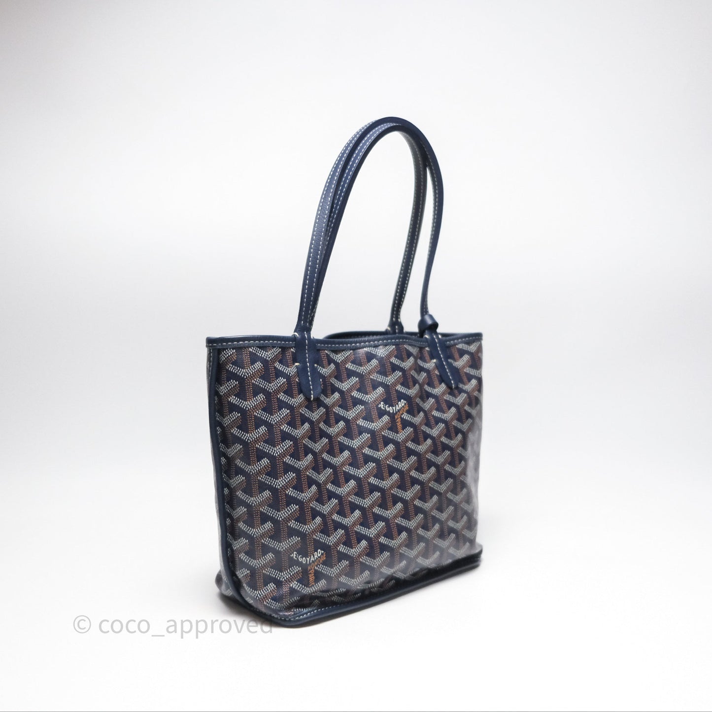 Goyard Anjou Mini Bag Goyardine Canvas Navy