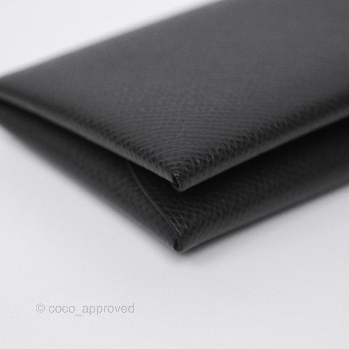 Hermès Calvi Duo Compact Card Holder Graphite 88 Epsom