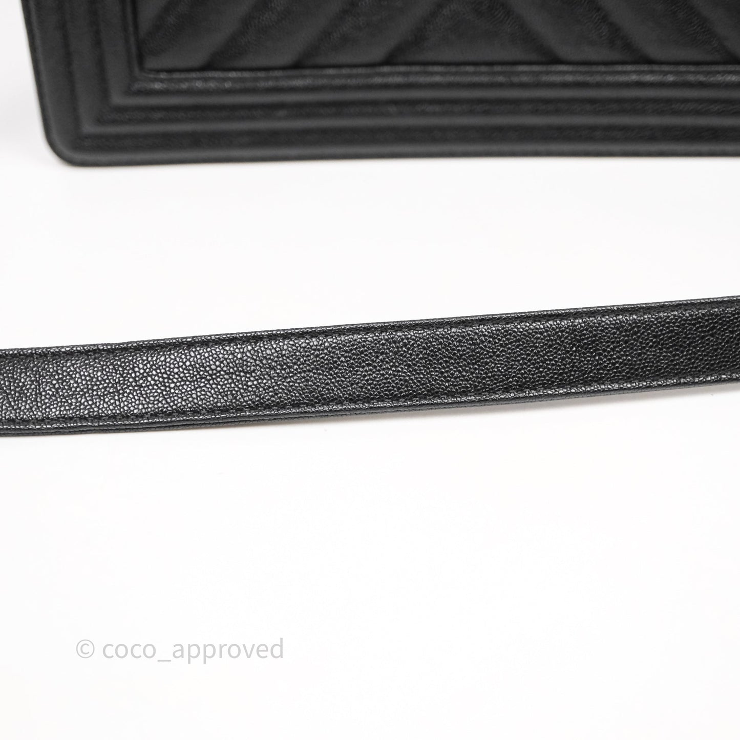 Chanel Medium Boy Chevron Black Caviar Light Gold Hardware