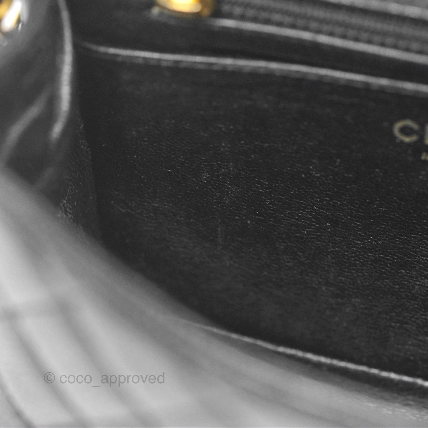 Chanel Vintage Mini Square Quilted Black Caviar Gold Hardware