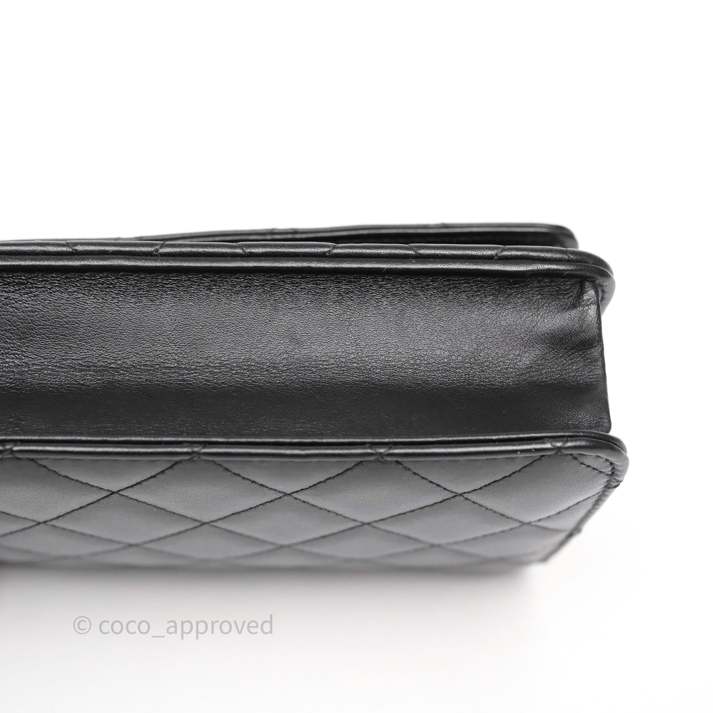 Chanel Cambon Line Wallet On Chain Black Lambskin Bag Silver Hardware