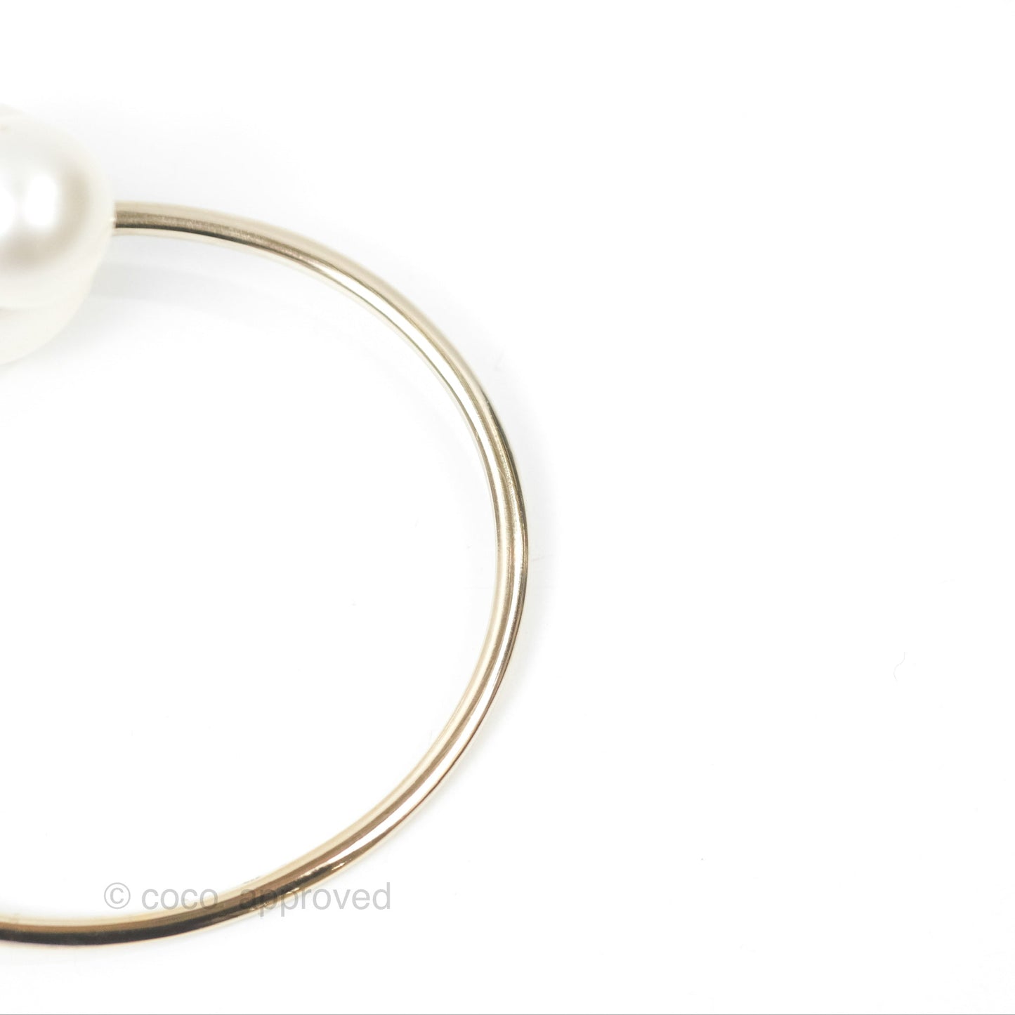Chanel CC Pearl Bangle Gold Tone 14B
