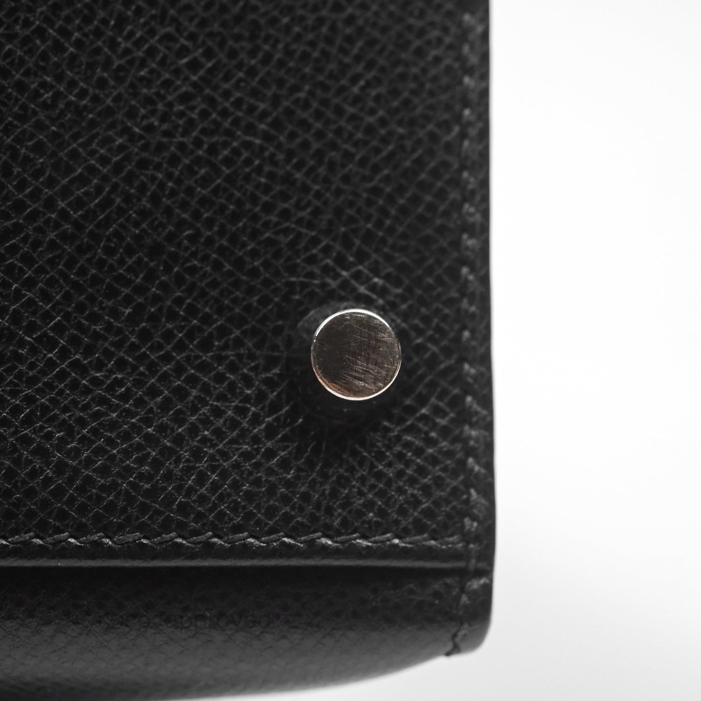 Hermès Vintage Kelly 28 Sellier Noir 89 Courchevel Palladium Hardware
