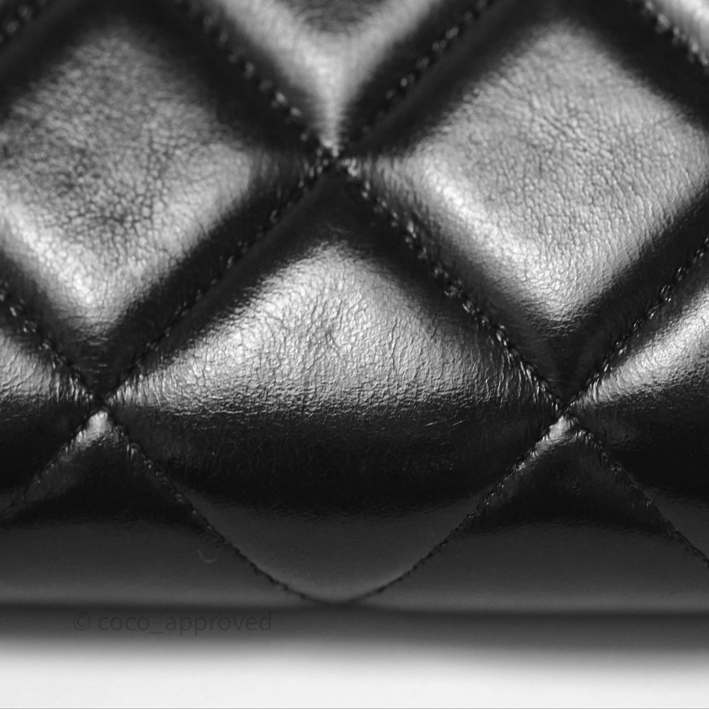 Chanel Quilted Medallion Wallet on Chain WOC Black Glossy Lambskin Gold Hardware 22K