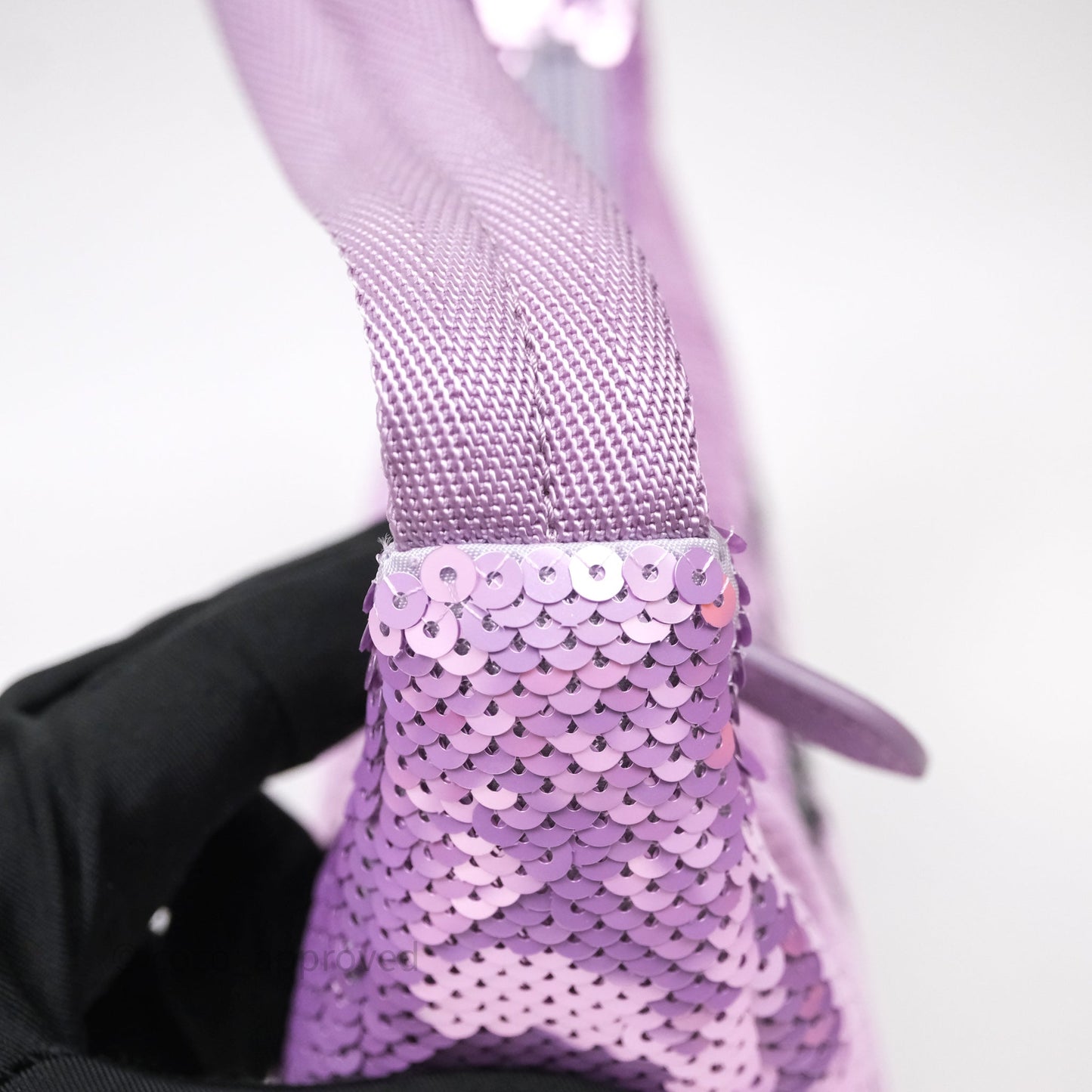 Prada Re-Edition 2000 Nylon Mini Hobo Bag Purple Sequin