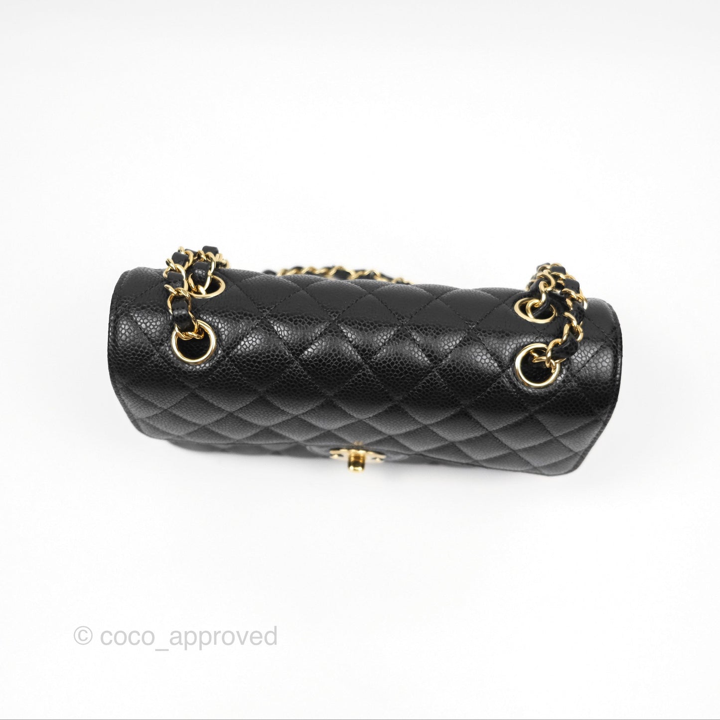 Chanel Small Classic Quilted Flap Black Caviar Gold Hardware
