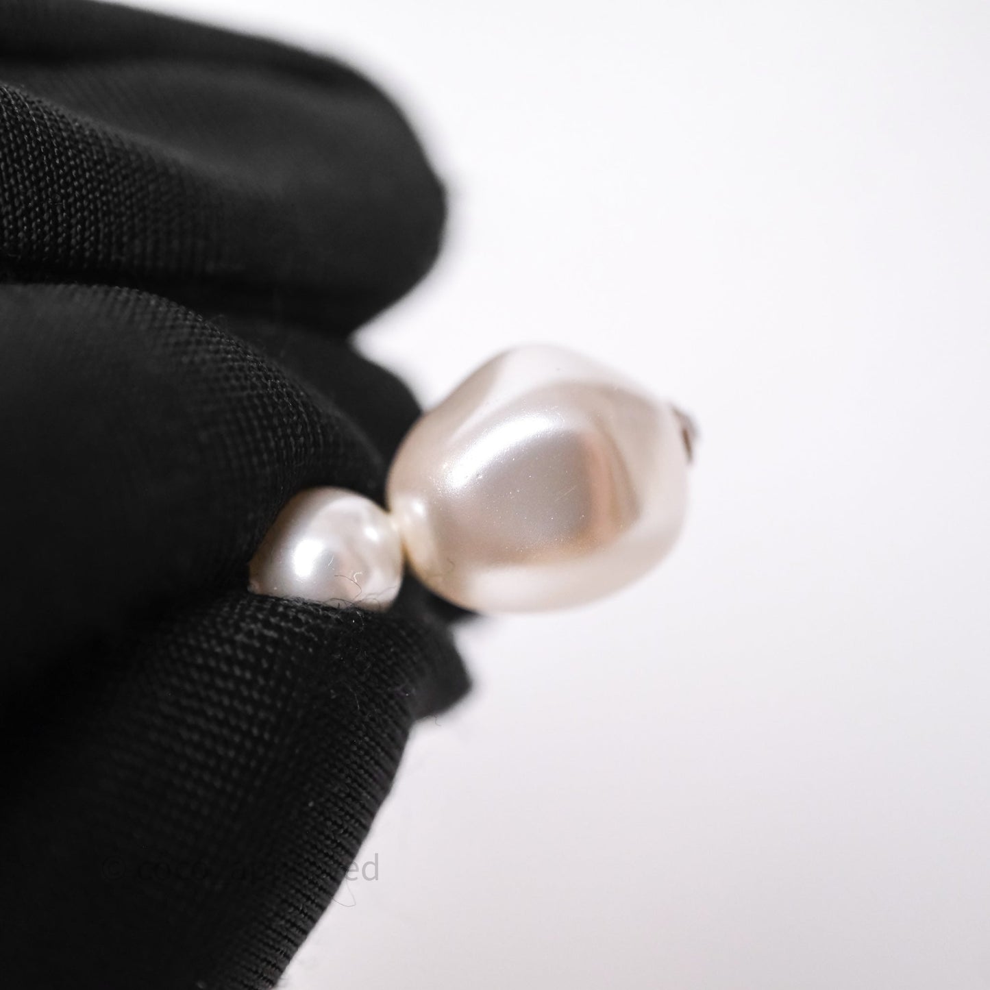Chanel Drop CC Pearls Earrings Silver Tone 26S