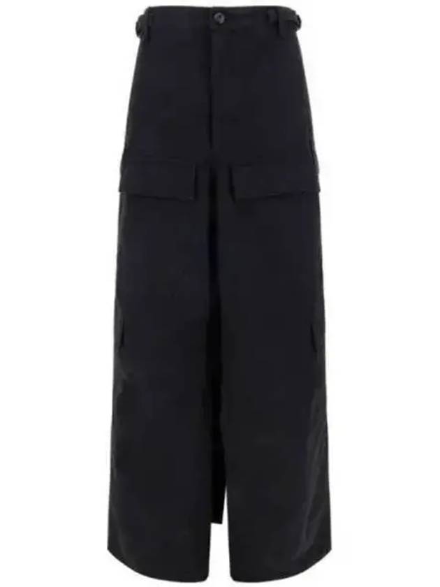 Luxury Balenciaga Apron Cargo Pants A Line Skirt Black Black
