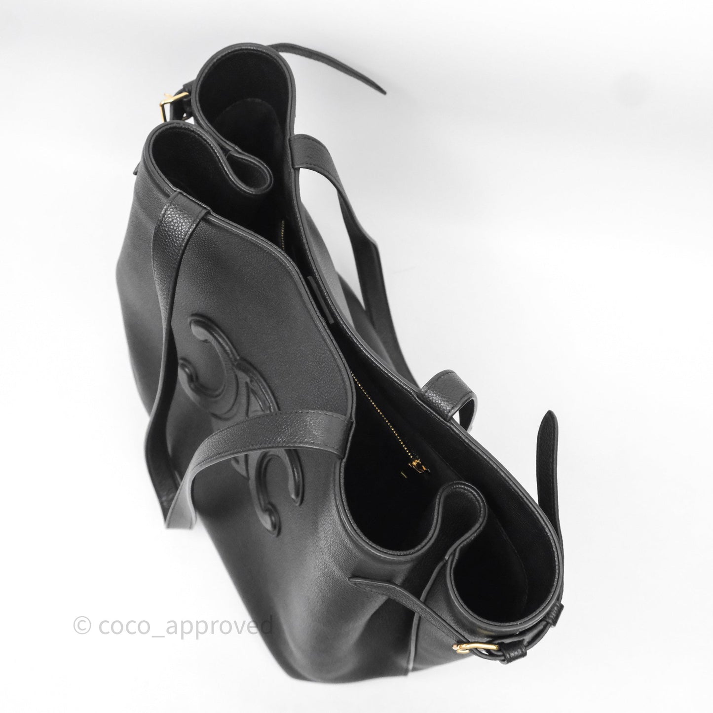 Celine Medium Cabas Anaïs Cuir Triomphe in Grained Calfskin Black