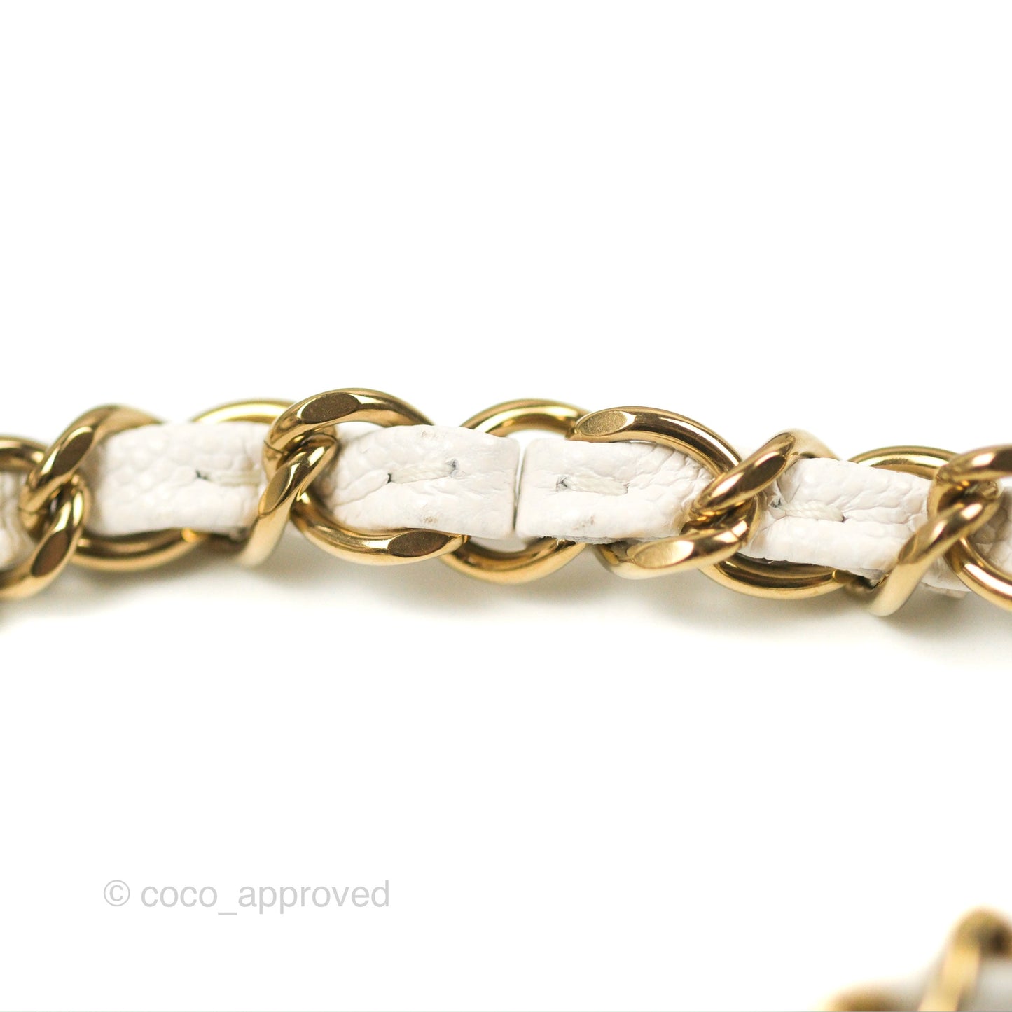 Chanel Classic M/L Medium Flap Quilted White Caviar Gold Hardware