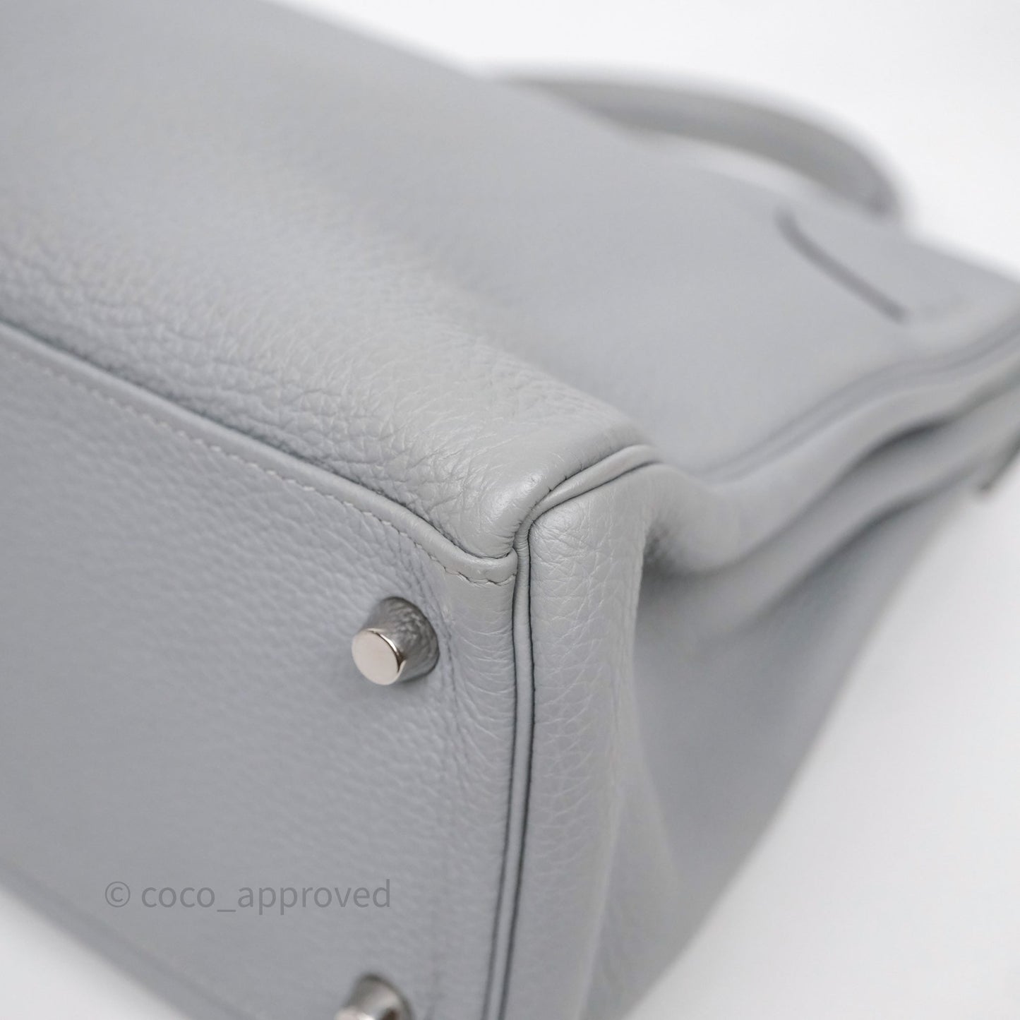 Hermès Kelly 32 Retourne Bleu Glacier 8U Togo Palladium Hardware