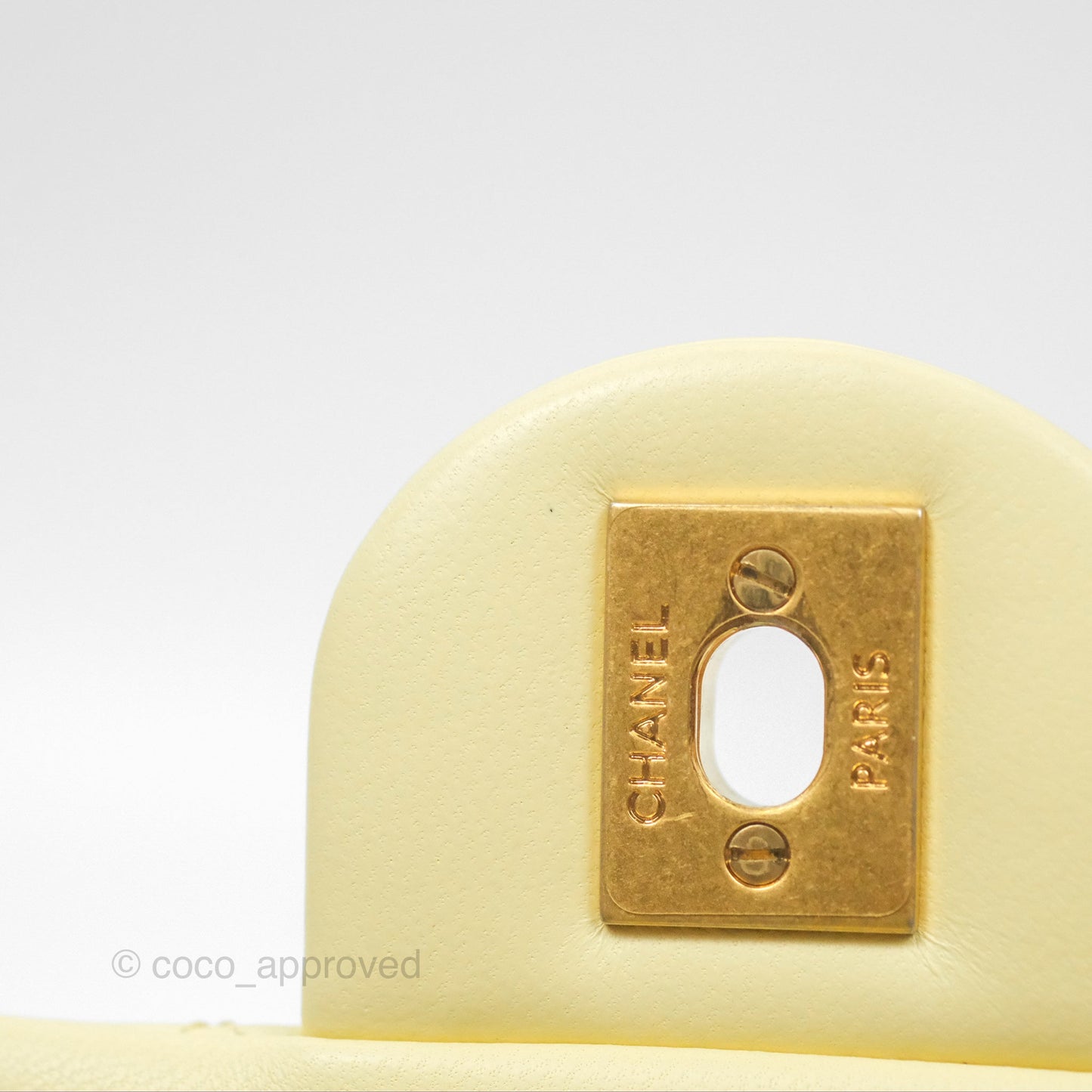 Chanel Mini Rectangular Flap with Camellia Adjustable Chain Yellow Lambskin Aged Gold Hardware 23S