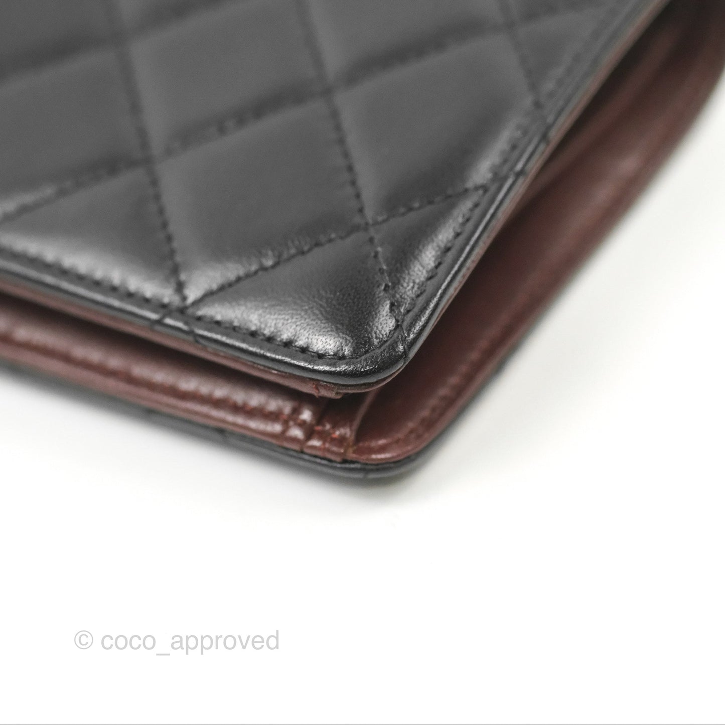 Chanel Classic Quilted Long Wallet Black Lambskin Silver Hardware