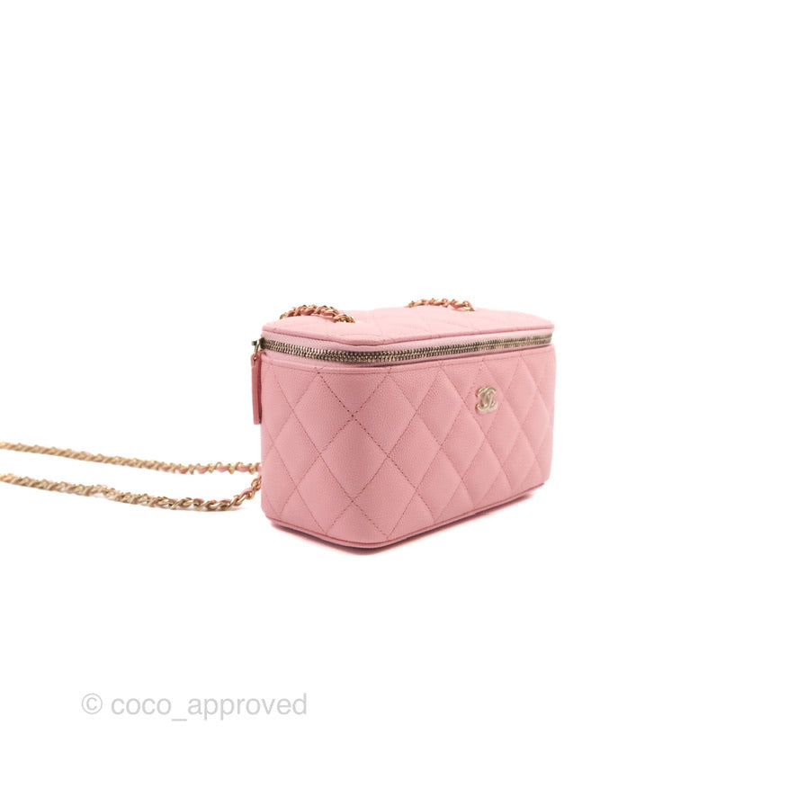 Chanel Vanity with Chain Pink Caviar Gold Hardware