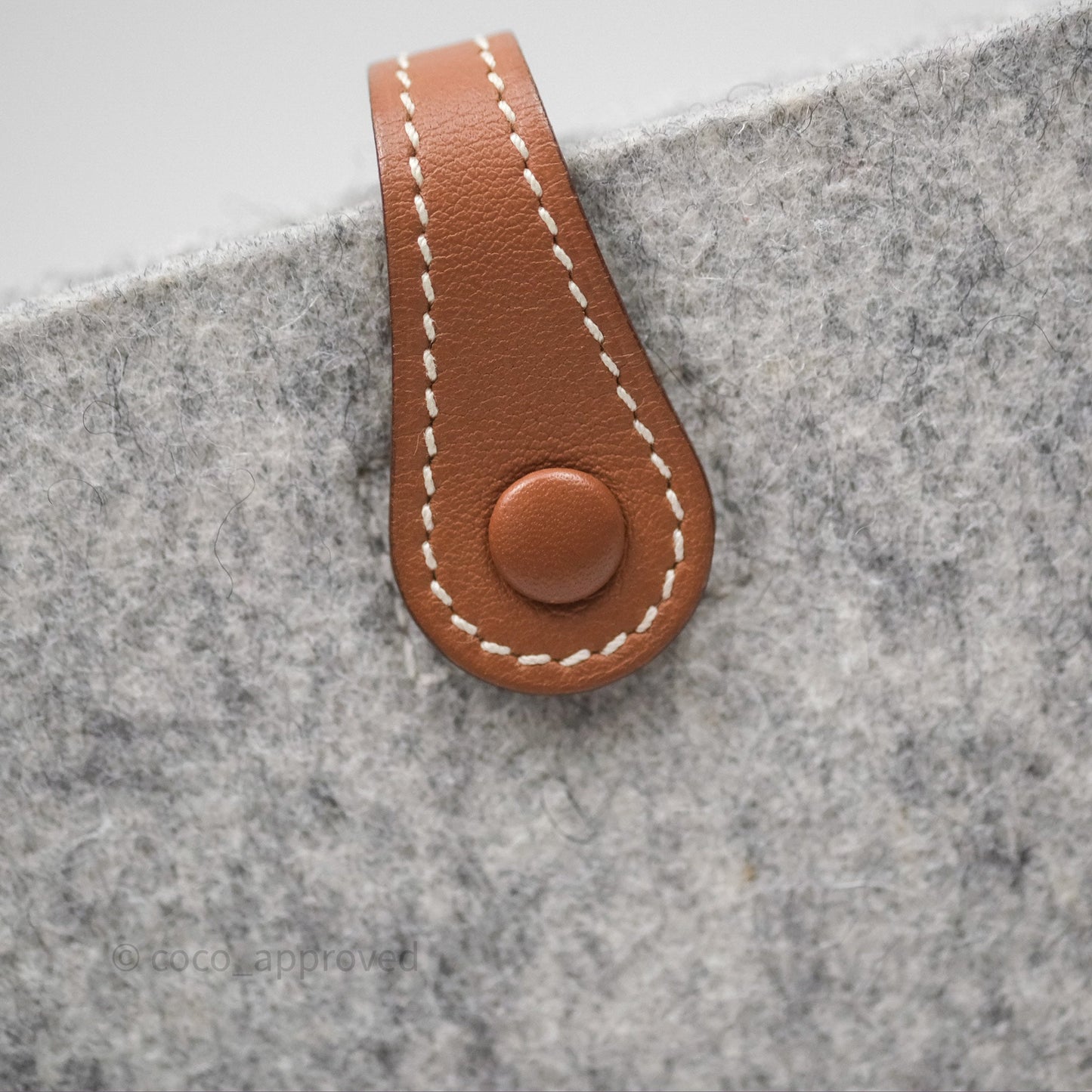 Hermès Mini Evelyne 16 Gris Clair/ Gold Wool Feutre Swift Palladium Hardware