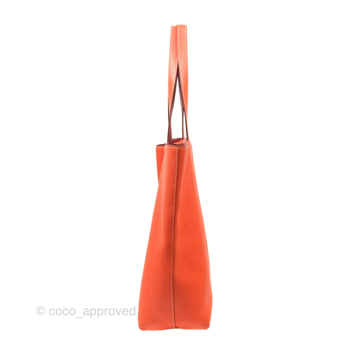 Hermès Double Sens Tote 36 Rouge Casaque Orange Crevette Clemence