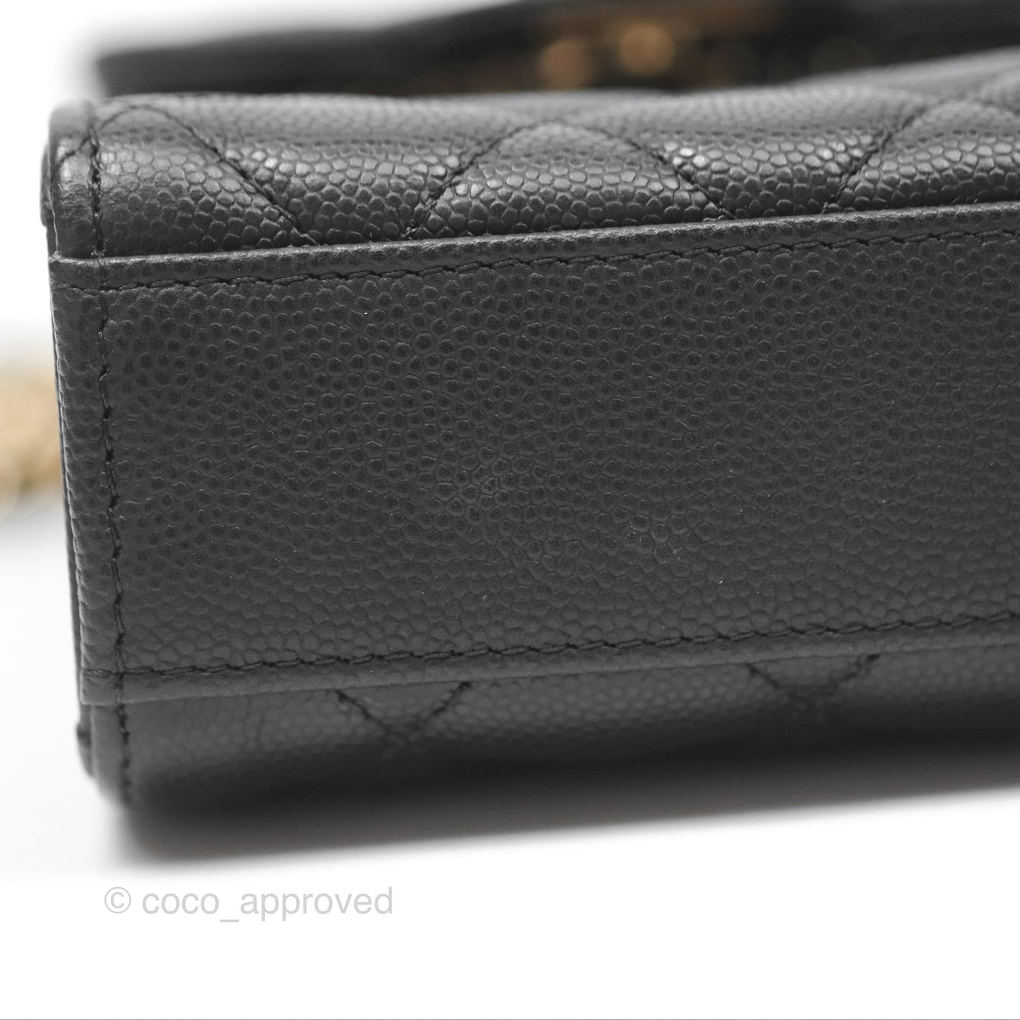 Chanel Classic Quilted Phone Holder Black Caviar Gold Hardware