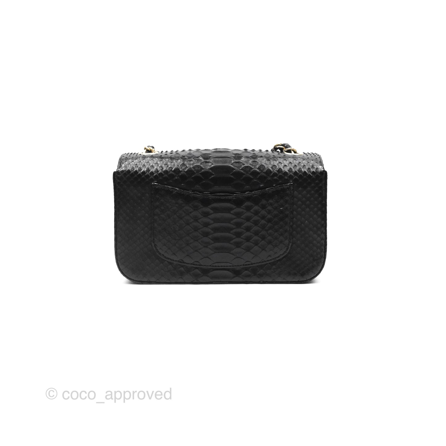 Chanel Quilted Mini Rectangular Flap Black Python Gold Hardware