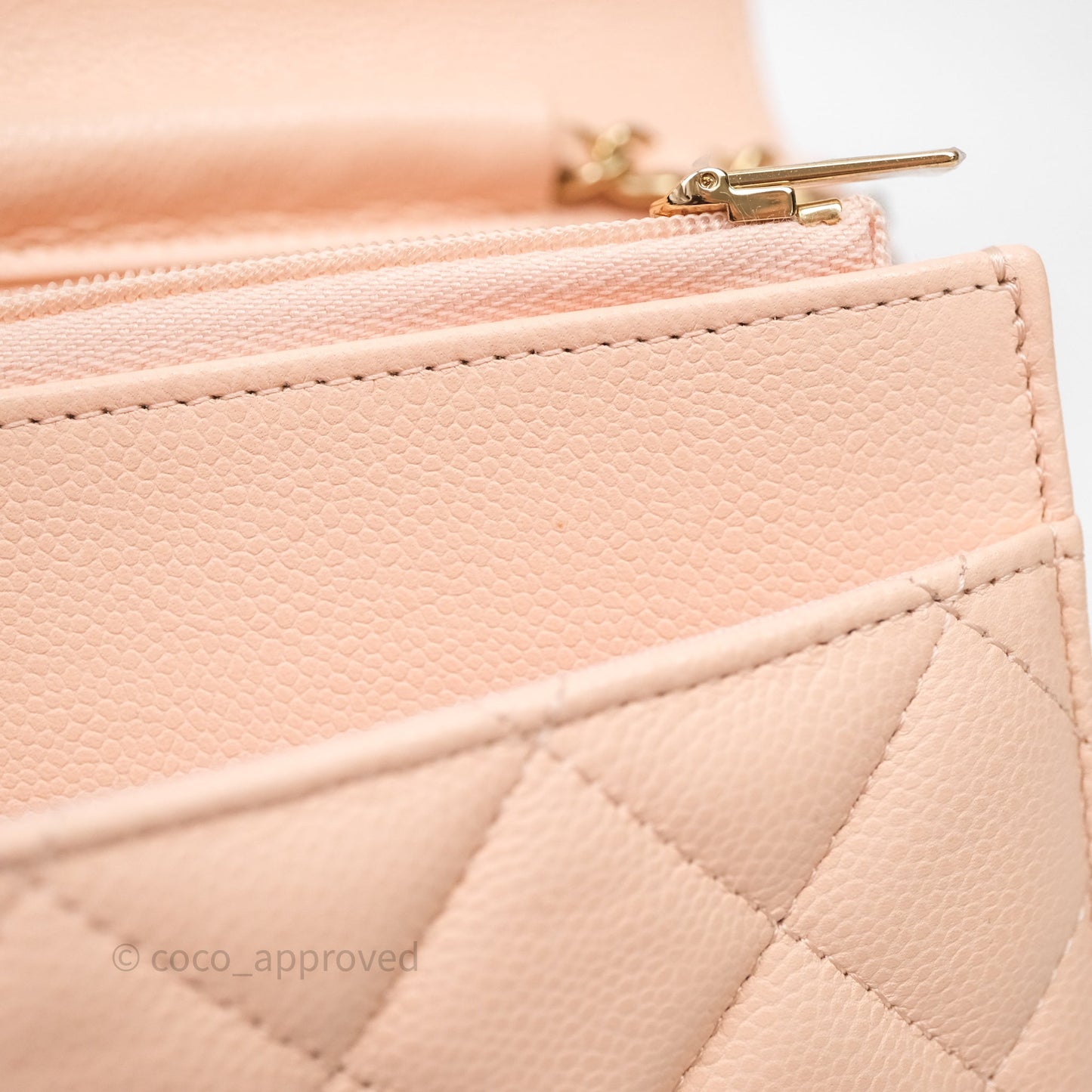 Chanel Quilted Classic Wallet on Chain WOC Pink Caviar Gold Hardware