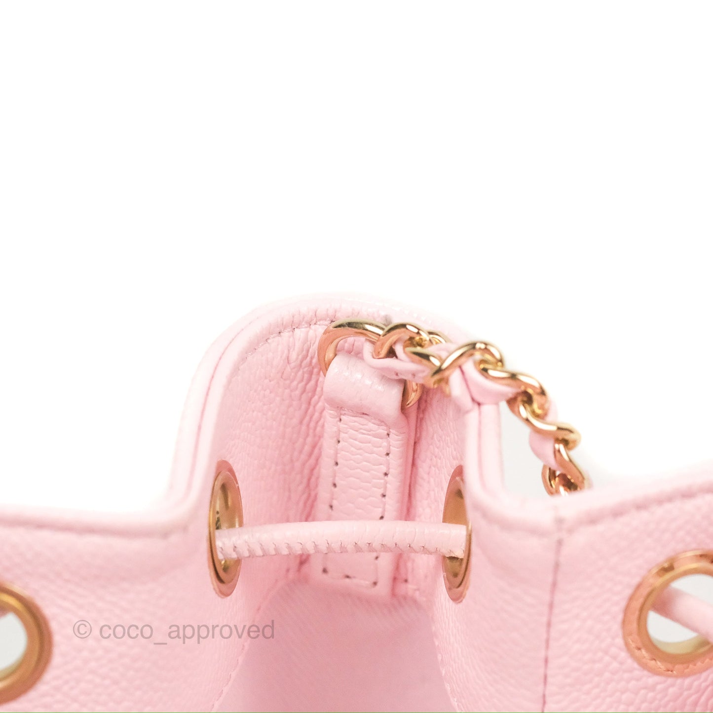 Chanel Business Affinity Drawstring Bucket Bag Light Pink Caviar Gold Hardware