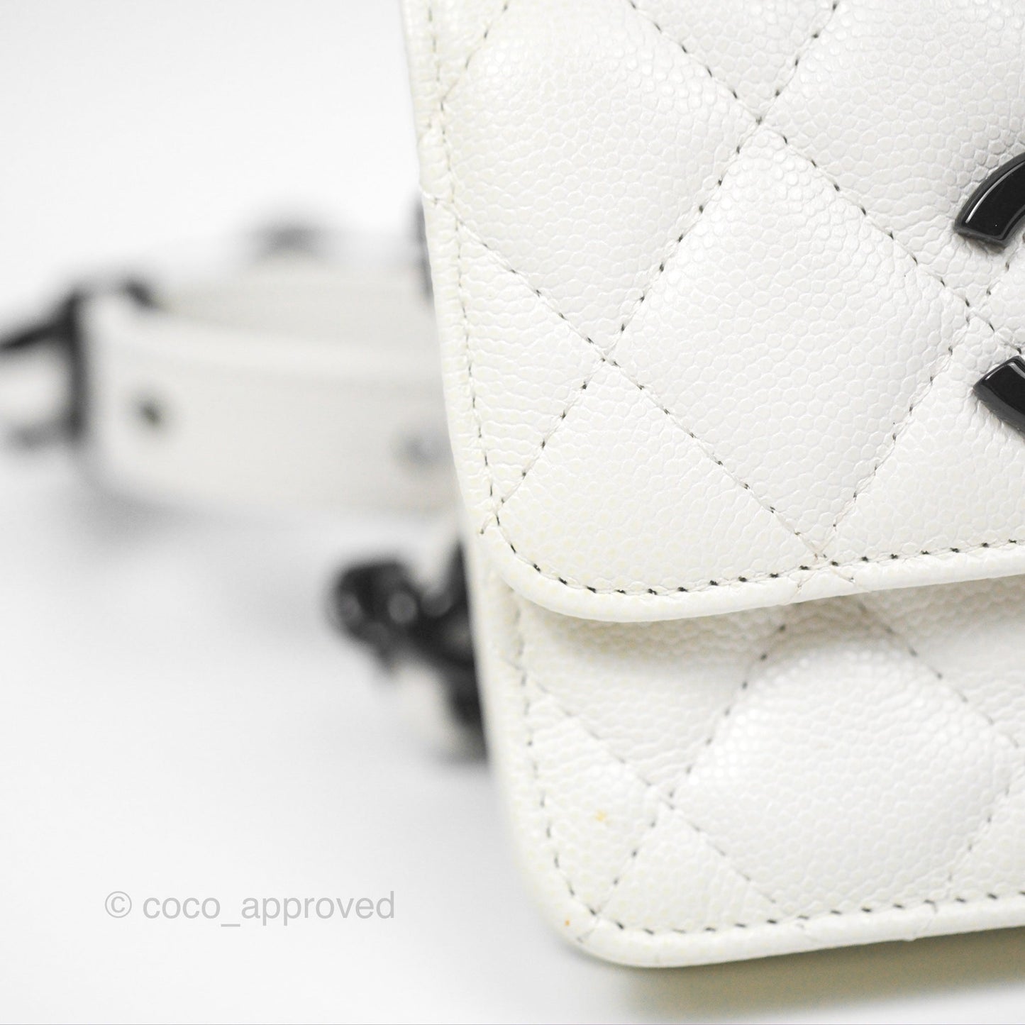 Chanel My Everything Belt Flap Card Holder White Caviar Incognito Hardware