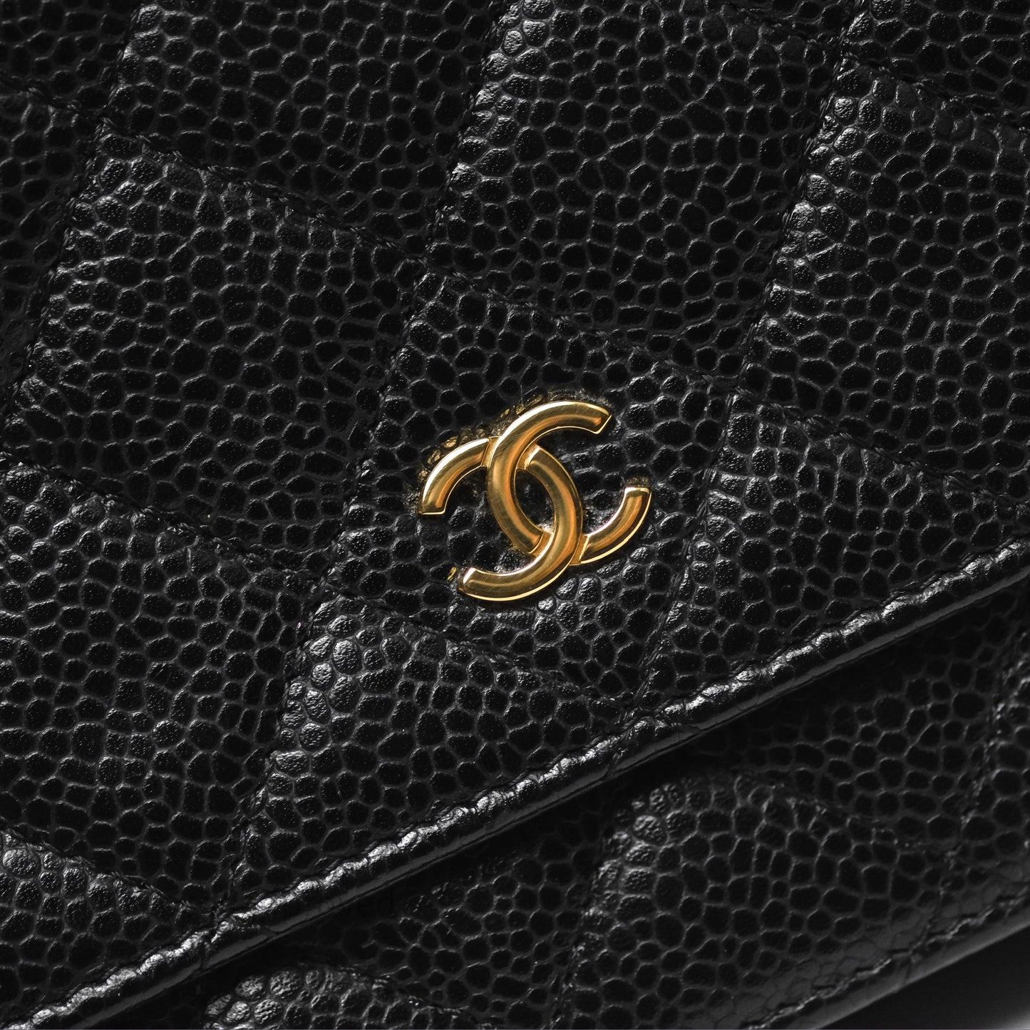 Chanel Quilted WOC Black Caviar Gold Hardware