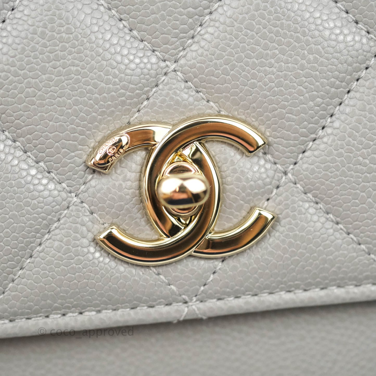 Chanel Quilted Medium Business Affinity Flap Grey Caviar Gold Hardware