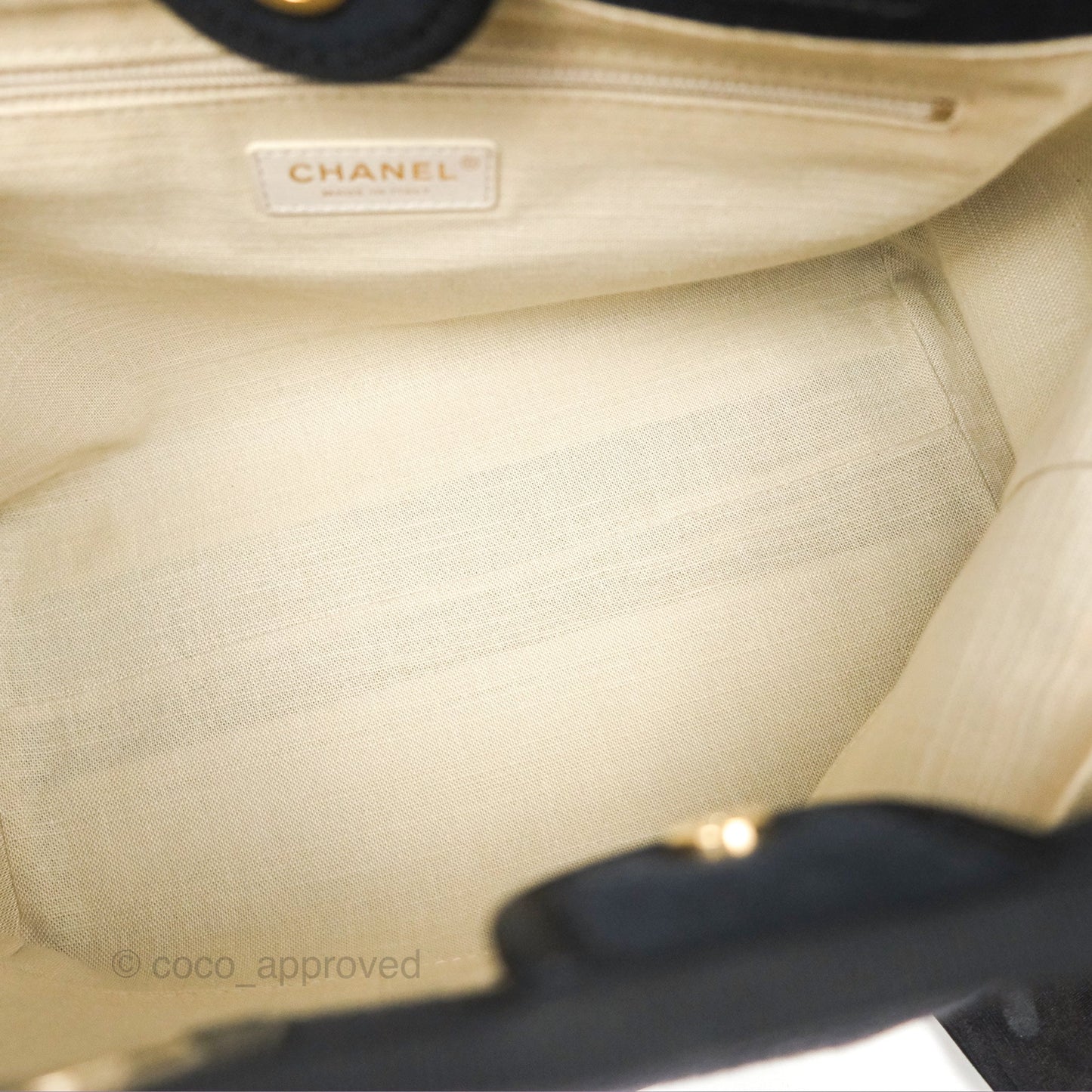 Chanel Medium Canvas Deauville Tote Navy Gold Hardware
