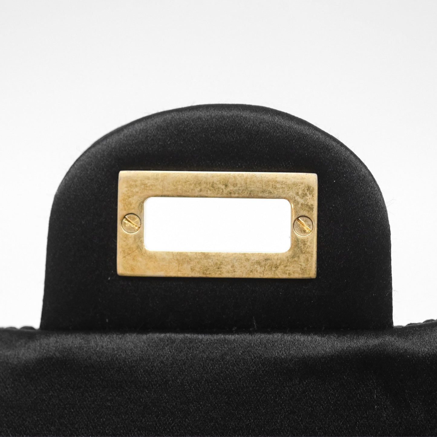 Chanel 2.55 Reissue East West Double Flap Black Satin Croc Aged Gold Hardware