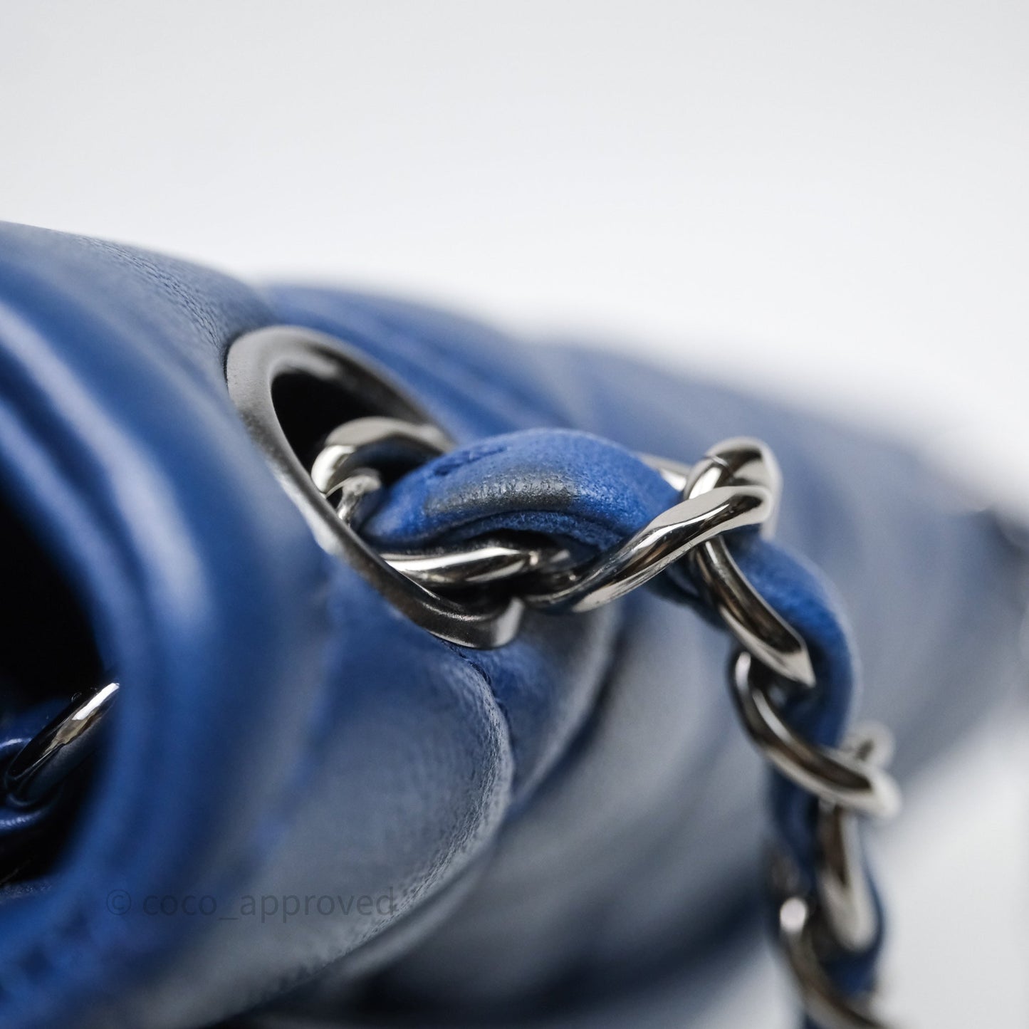 Chanel Mini Rectangular Flap Quilted Navy Lambskin Silver Hardware