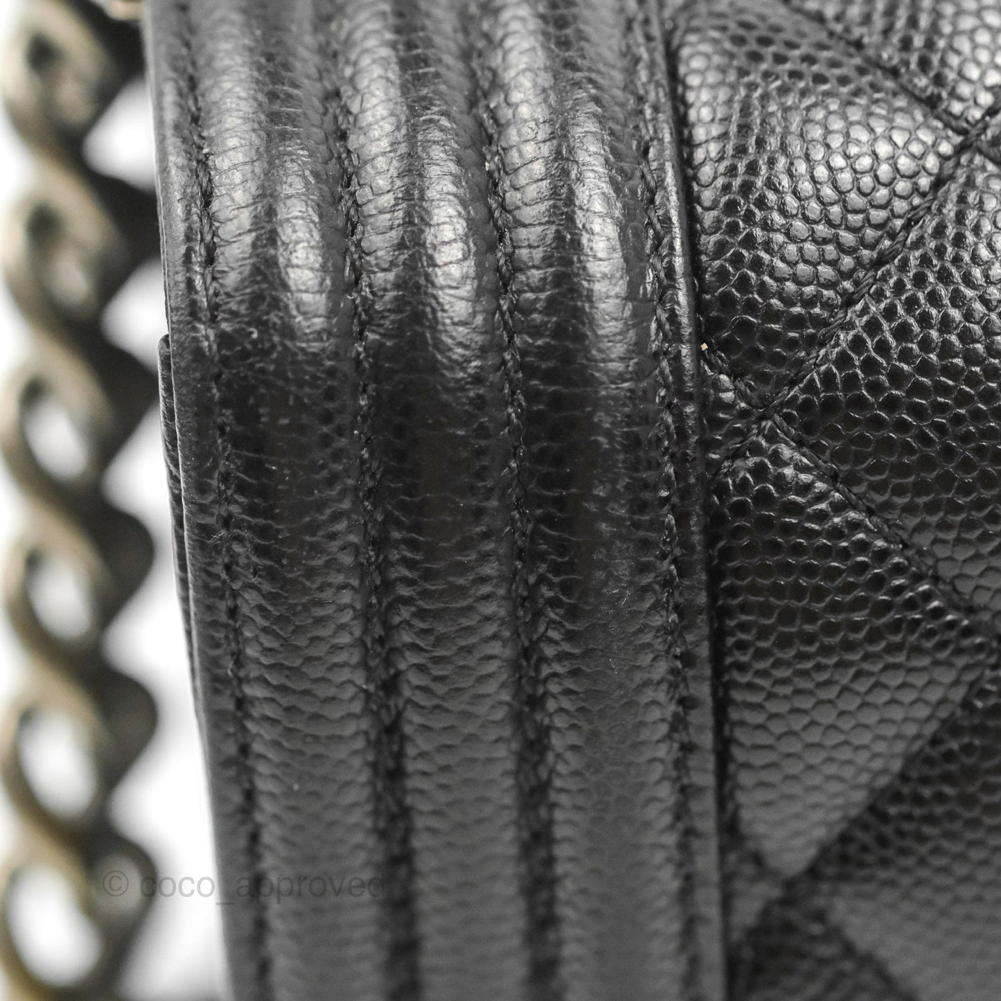Chanel Quilted New Medium Boy Black Caviar Ruthenium Hardware
