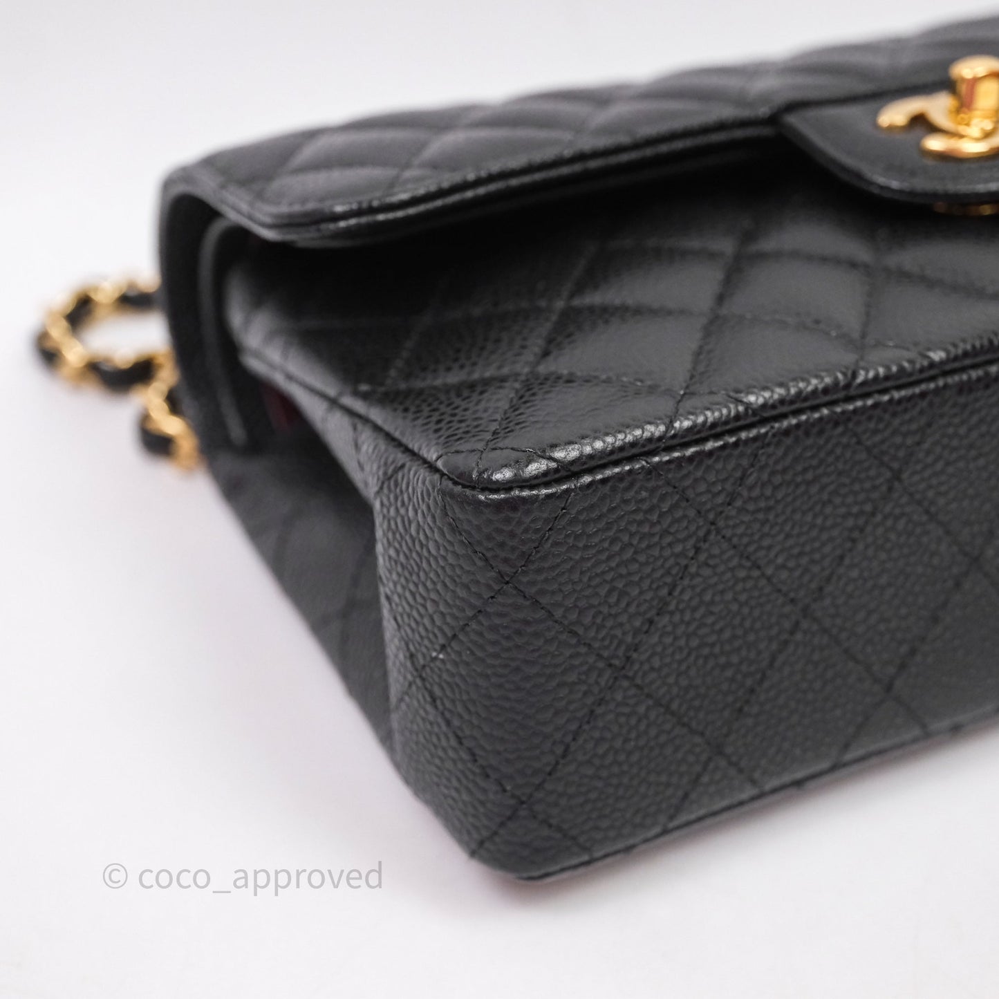 Chanel Small S/M Classic Flap Quilted Black Caviar Gold Hardware