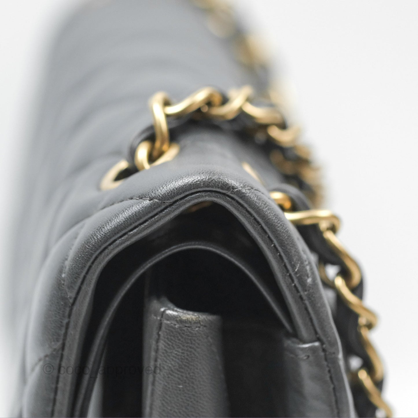 Chanel Jumbo Double Flap Dark Grey Lambskin Brushed Gold Hardware⁣⁣