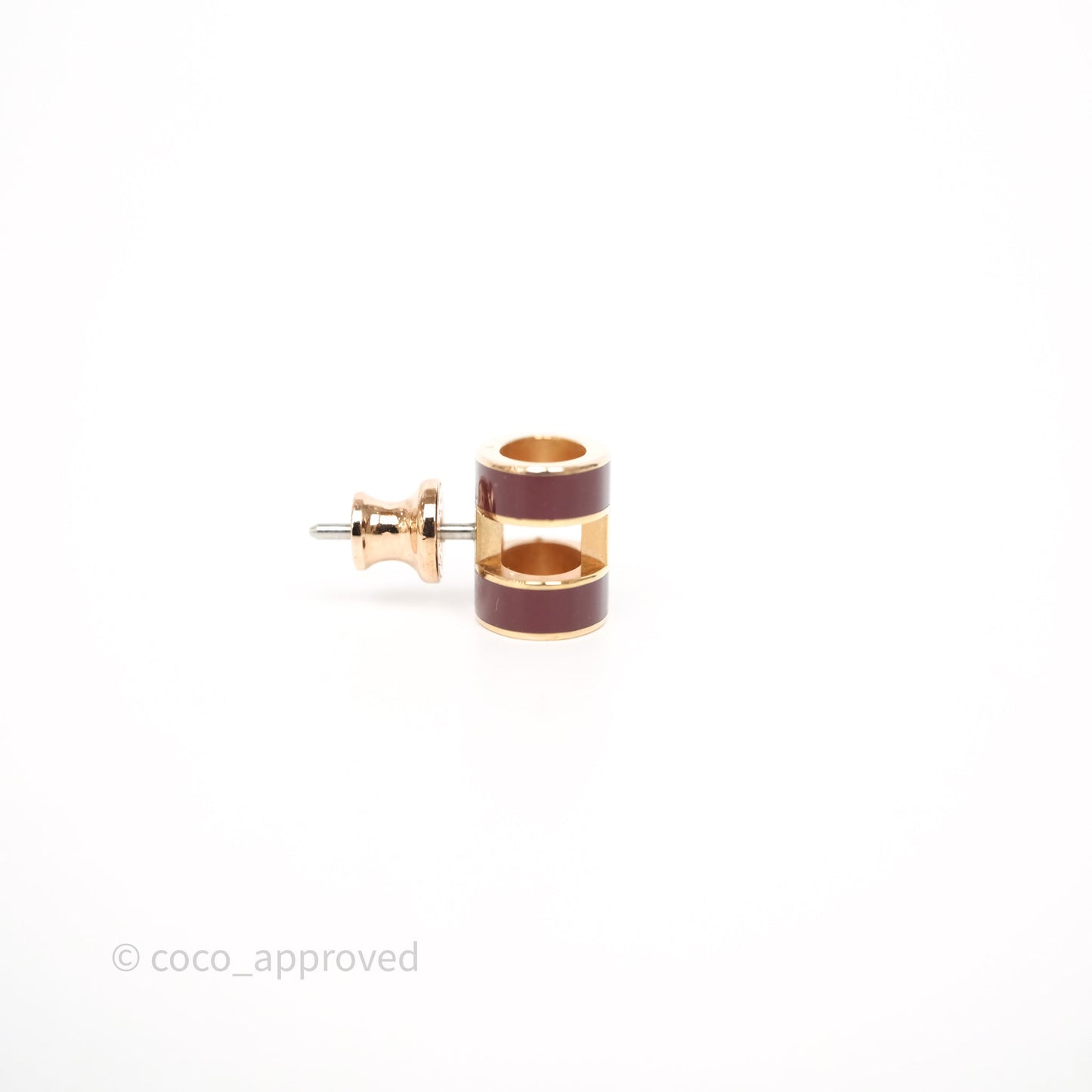 Hermès Pop H Earrings Burgundy Rose Gold