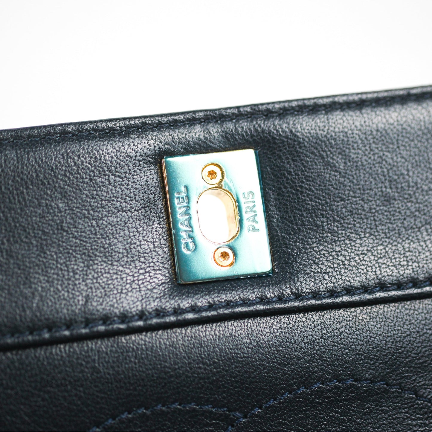 Chanel Small Vintage Mademoiselle Flap Navy Sheepskin Gold Hardware