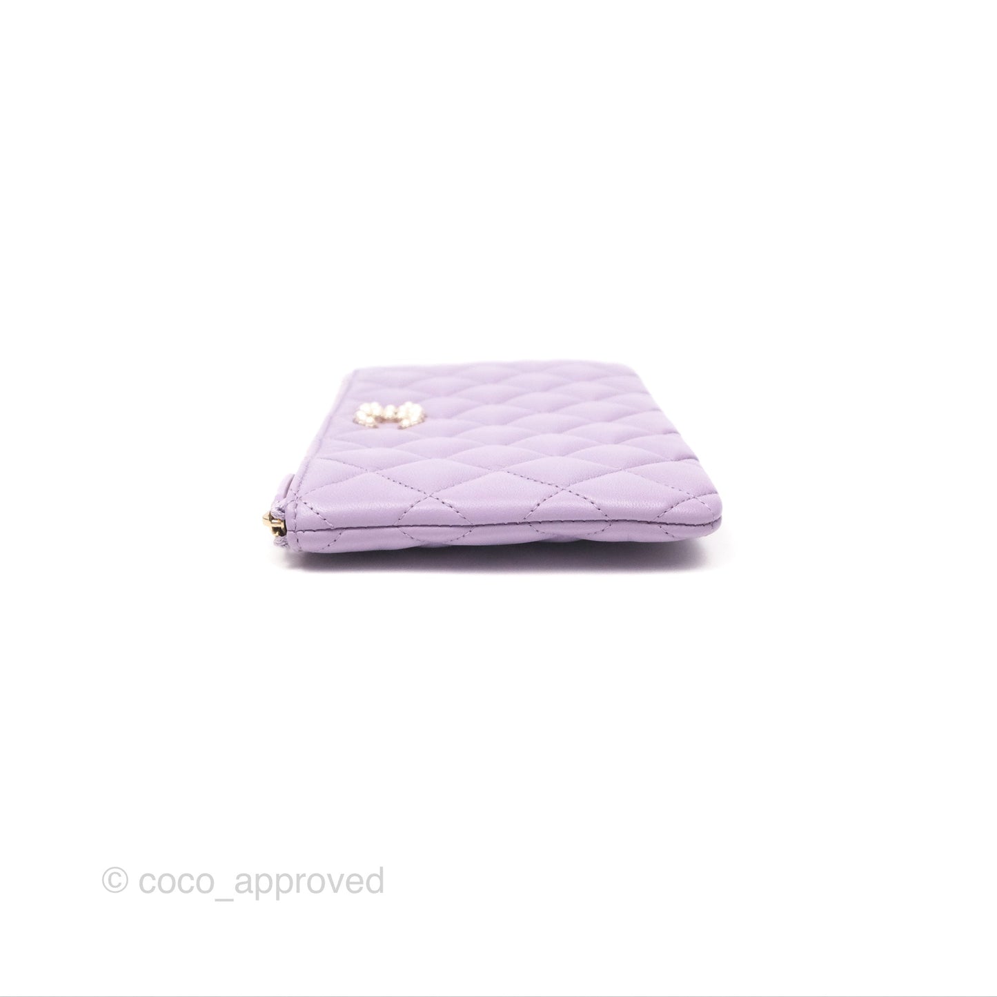 Chanel Pearl CC Small Pouch Purple Lambskin Gold Hardware