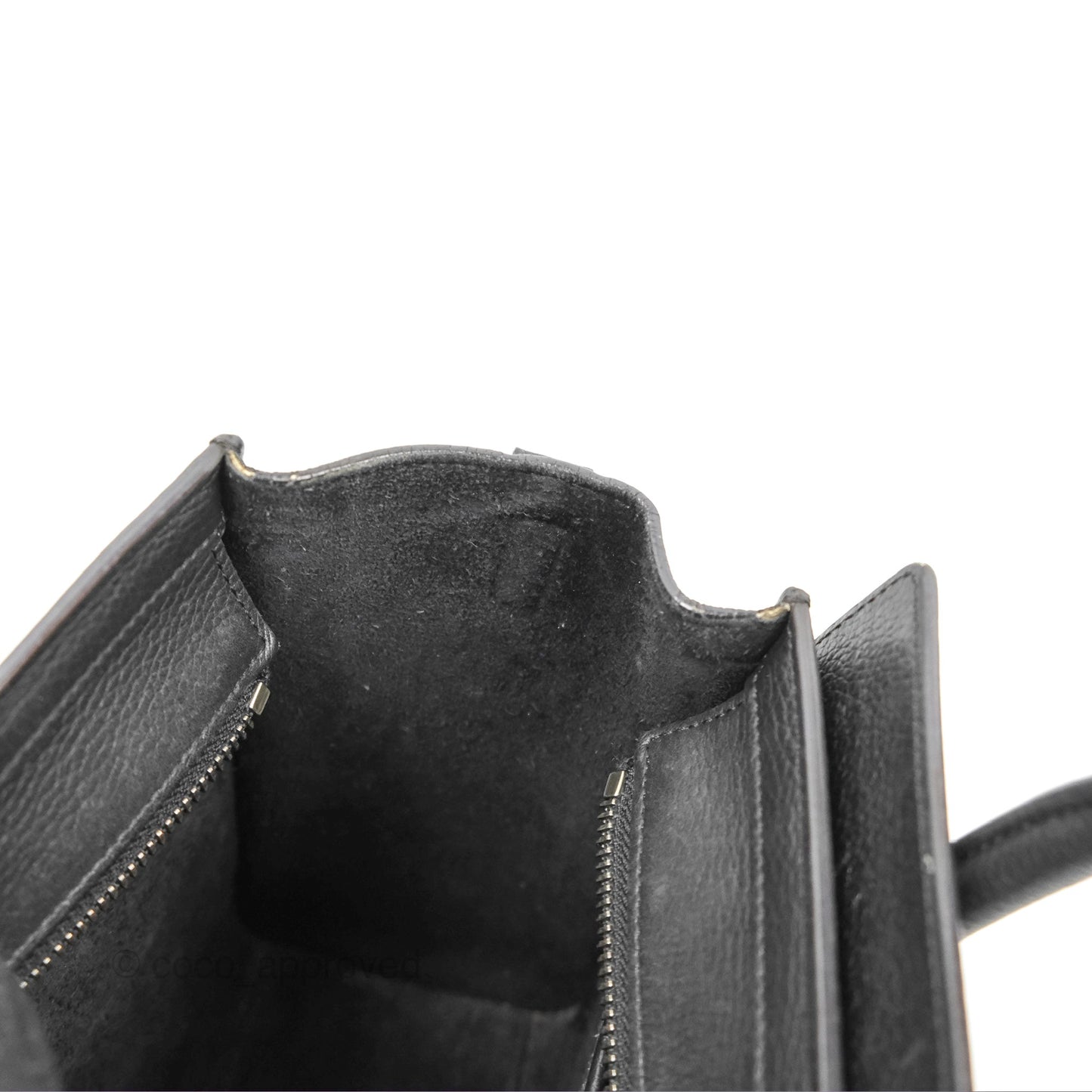 Celine Nano Luggage Bag Black Drummed Calfskin