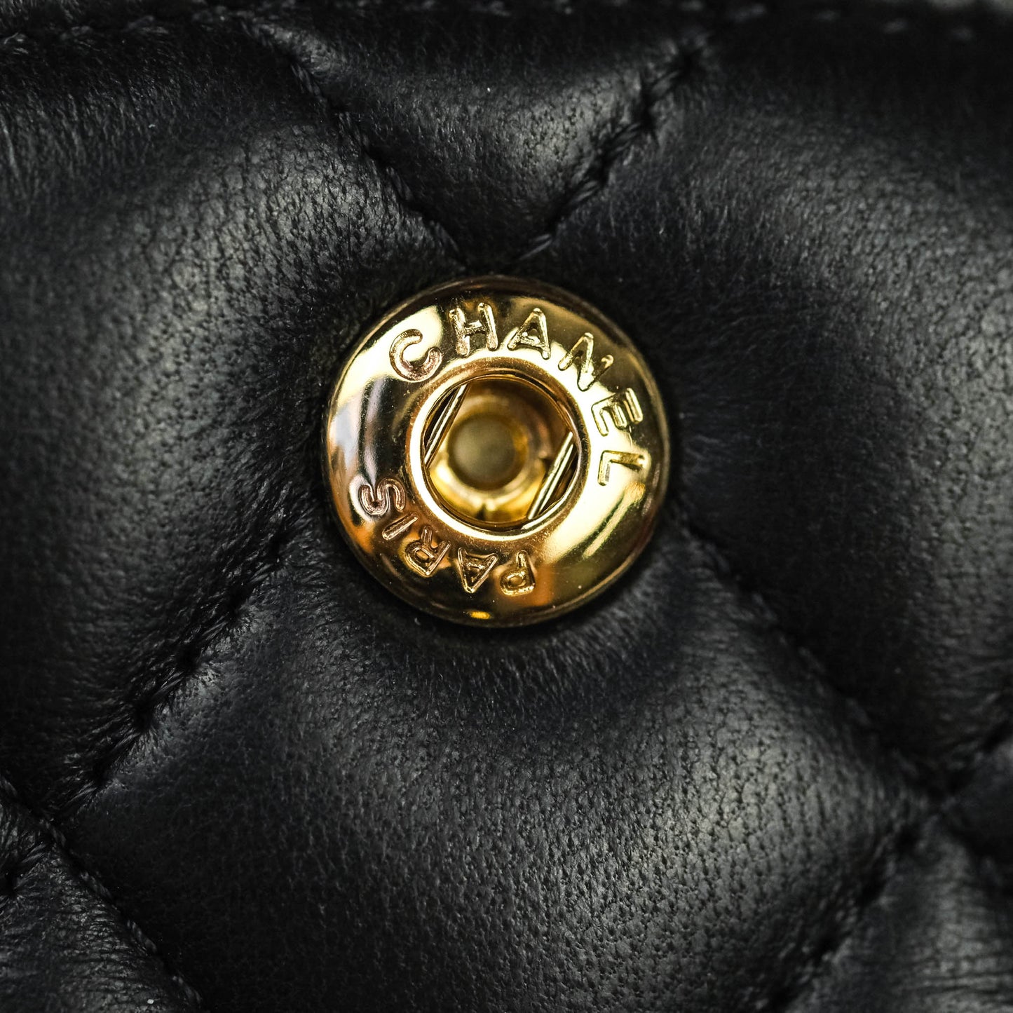 Chanel Classic M/L Black Lambskin Gold Hardware